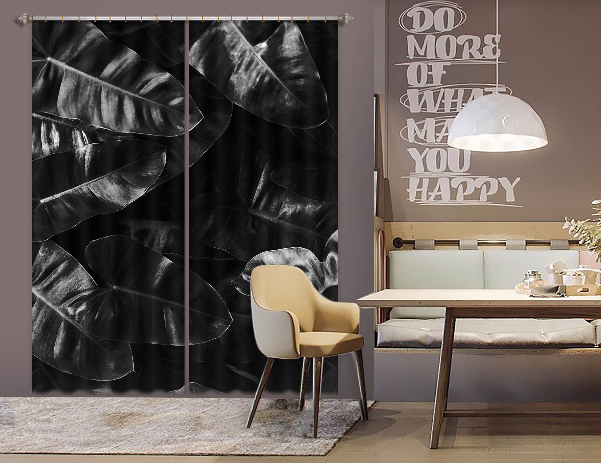 3D Growing Leaves 1143 Boris Draschoff Curtain Curtains Drapes