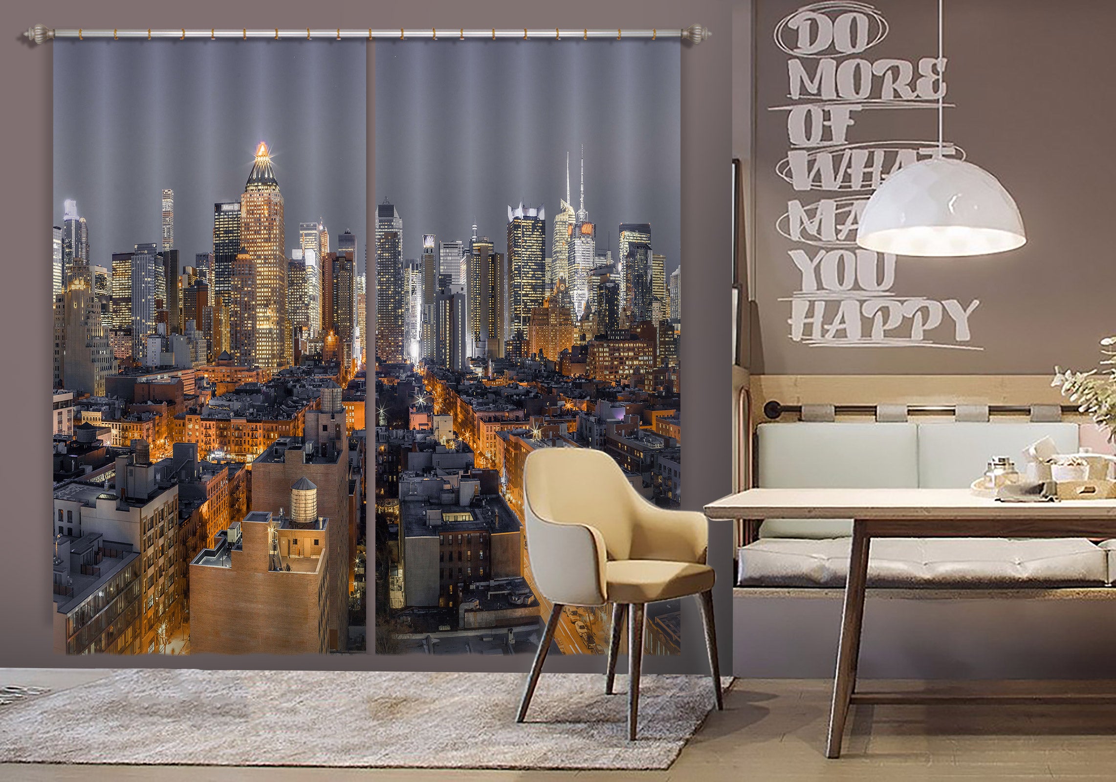 3D Neon Building 034 Assaf Frank Curtain Curtains Drapes