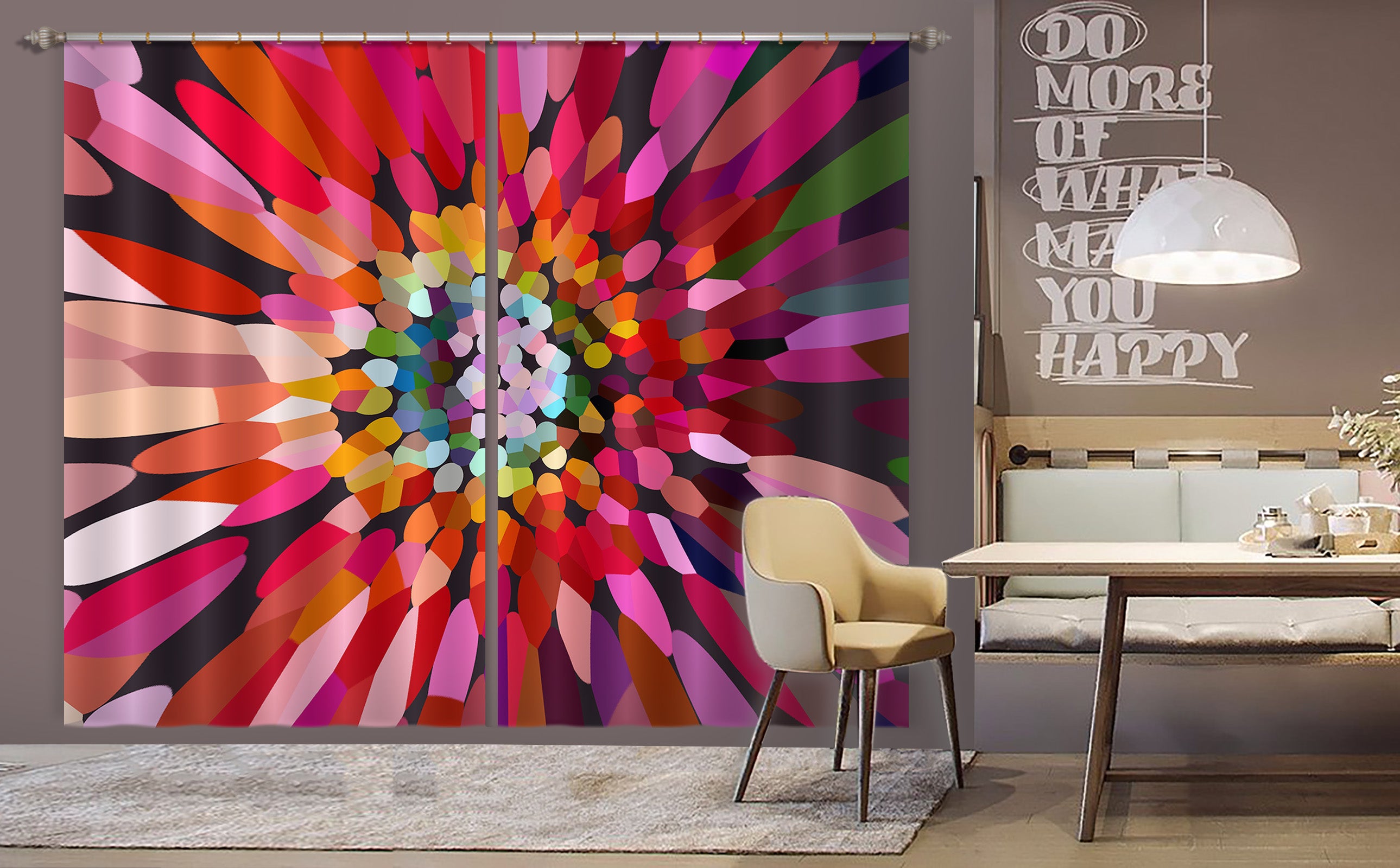 3D Pink Flower Horizontal 71048 Shandra Smith Curtain Curtains Drapes