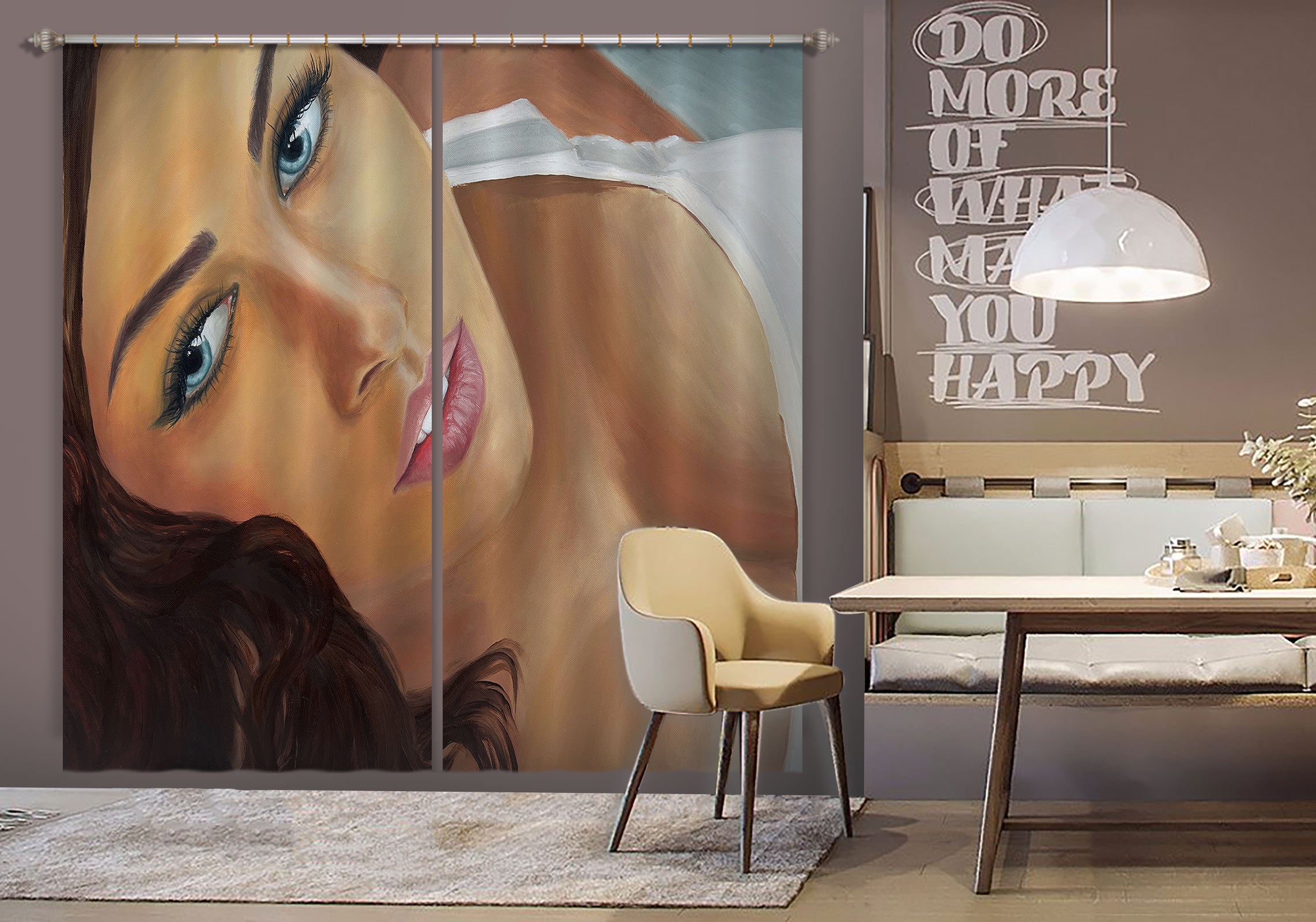 3D Woman 9775 Marina Zotova Curtain Curtains Drapes