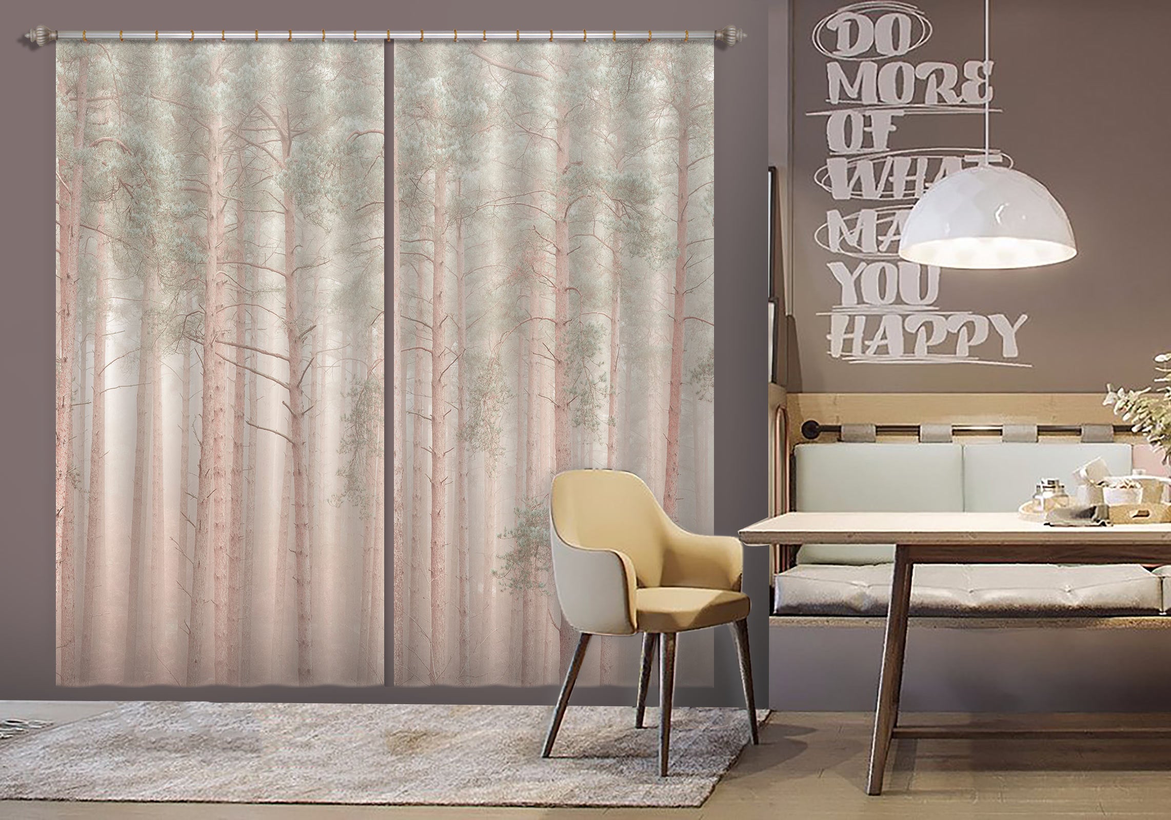 3D Forest Tree 6594 Assaf Frank Curtain Curtains Drapes
