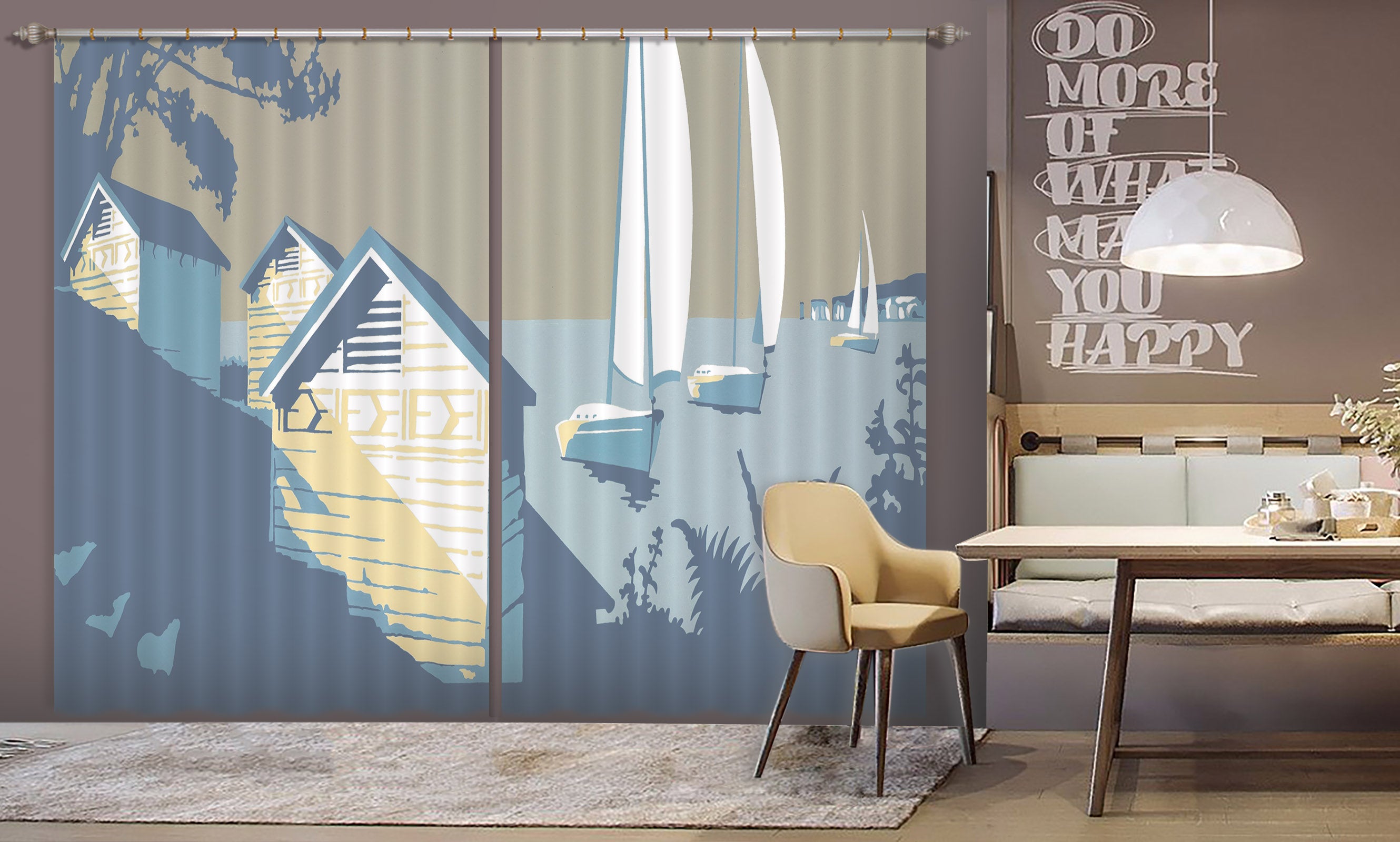 3D Sandbanks And The Purbecks 142 Steve Read Curtain Curtains Drapes