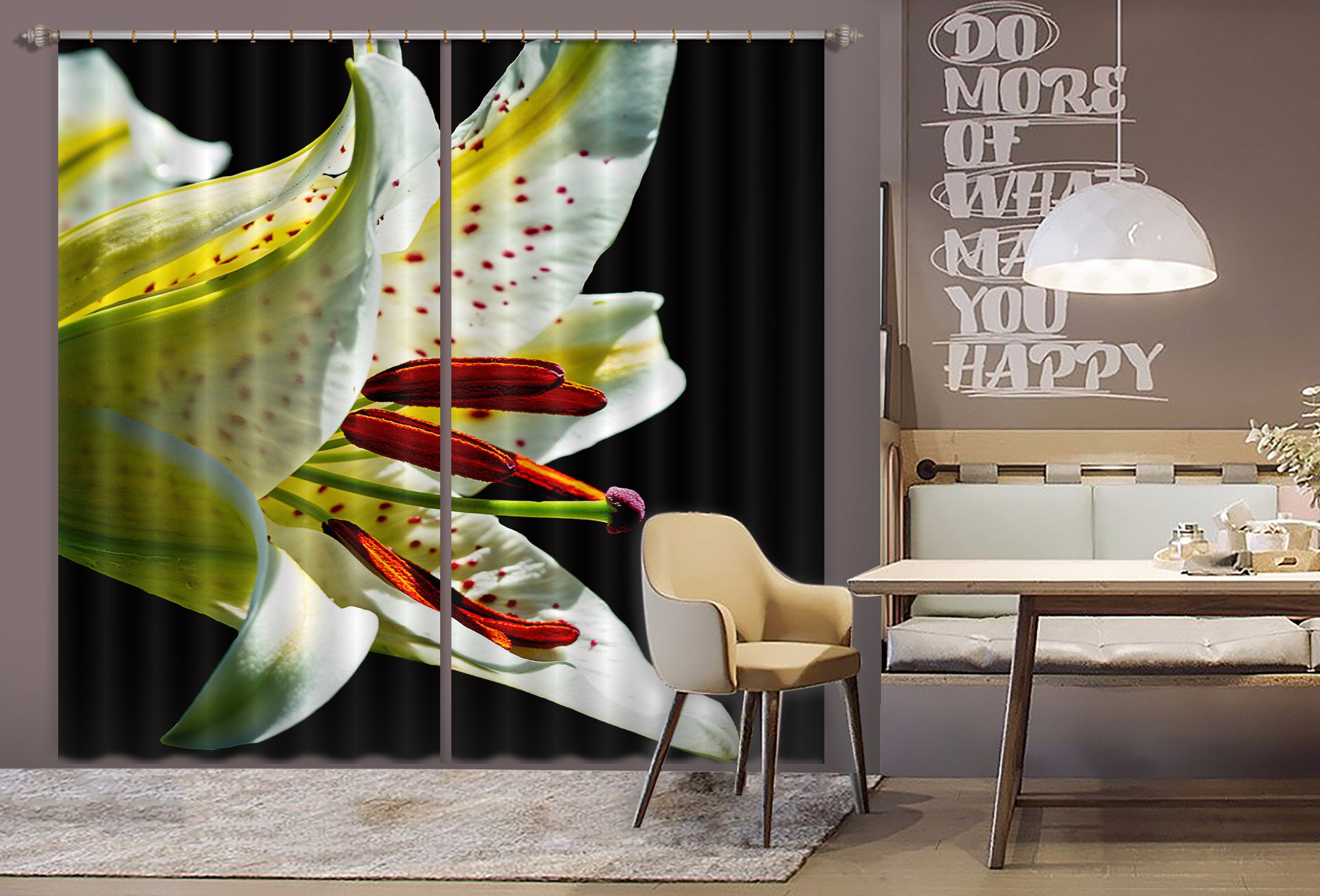 3D Lily 076 Kathy Barefield Curtain Curtains Drapes