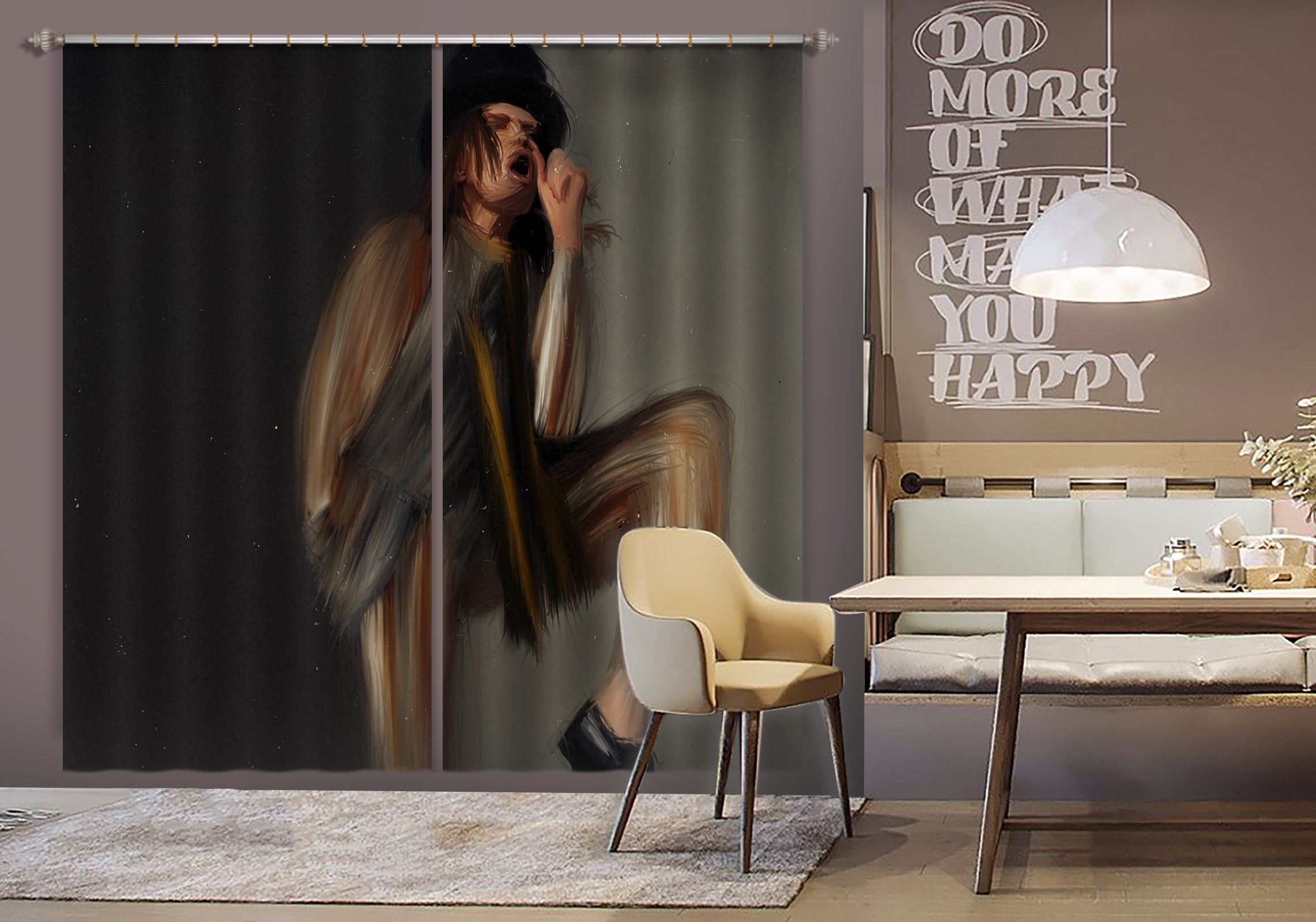 3D Singing Girl 044 Marco Cavazzana Curtain Curtains Drapes