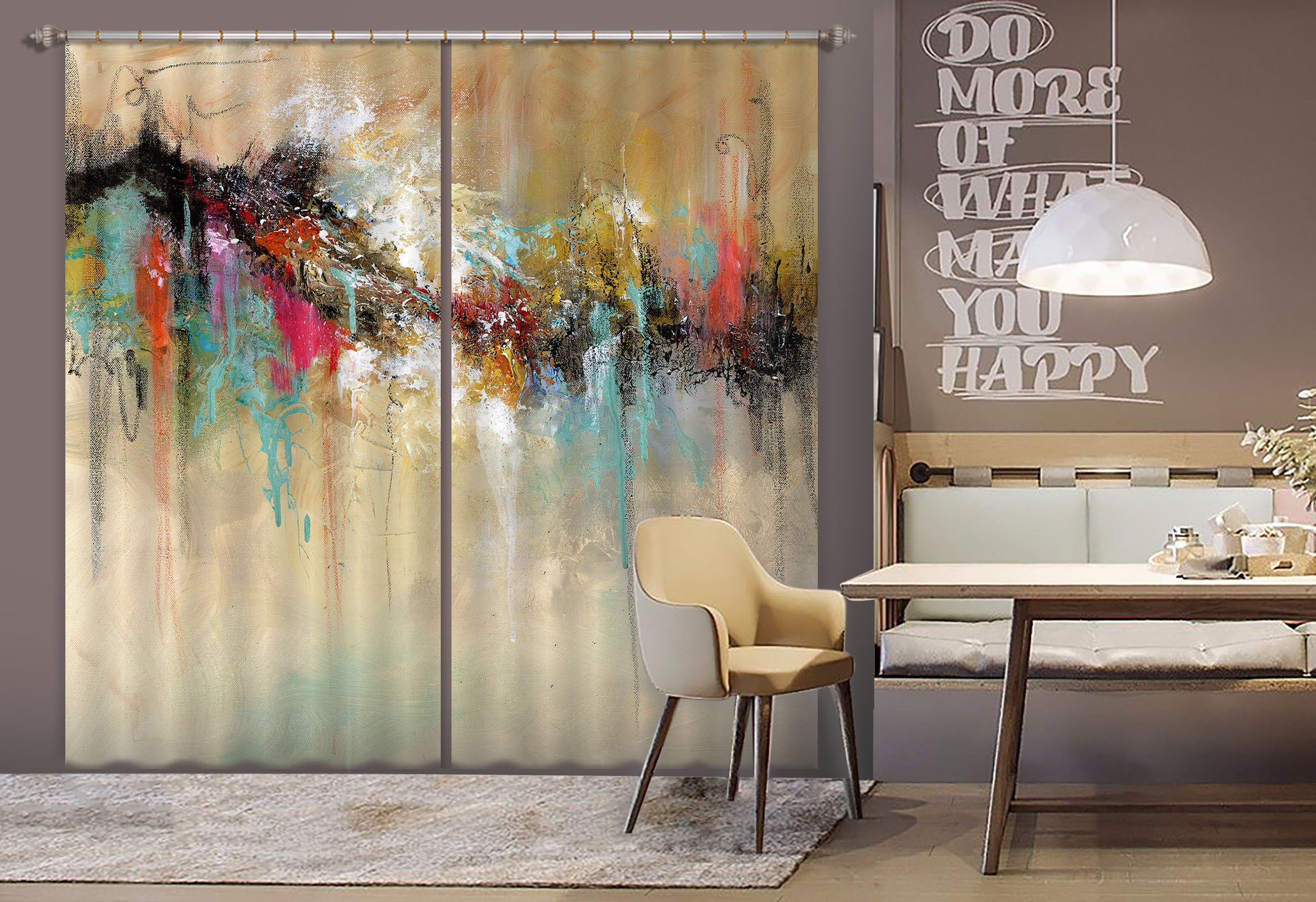 3D Graffiti Water Painting 004 Anne Farrall Doyle Curtain Curtains Drapes