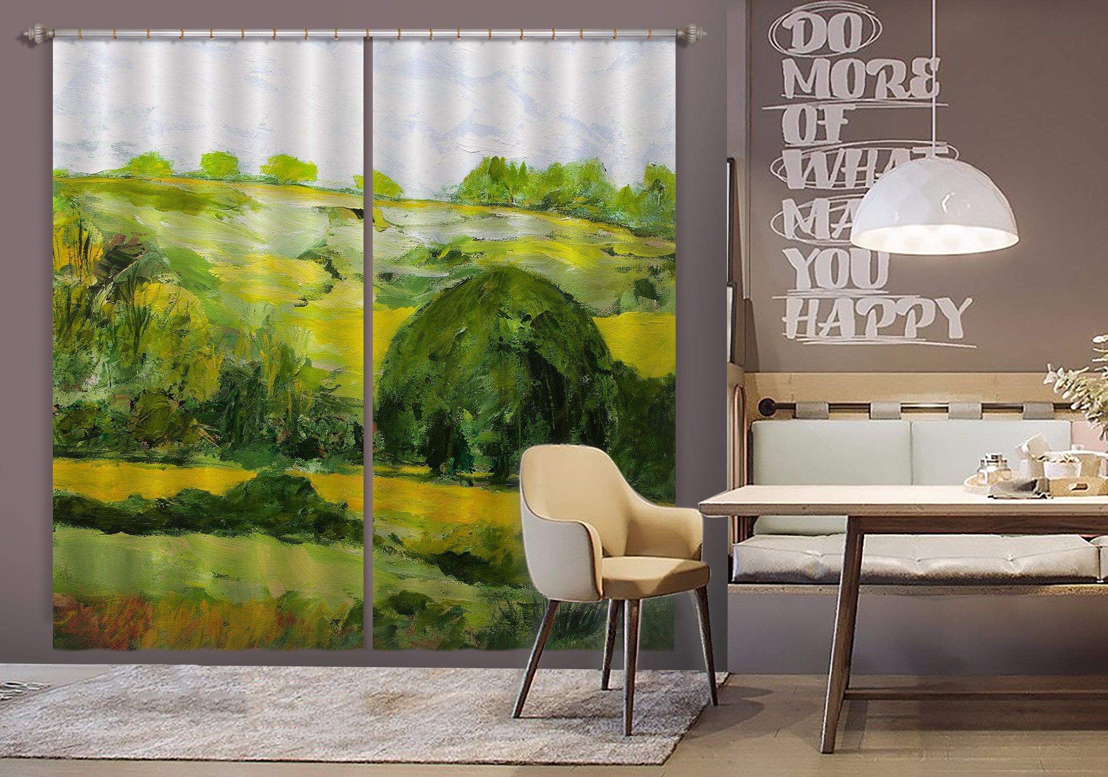 3D Ginger Green 219 Allan P. Friedlander Curtain Curtains Drapes