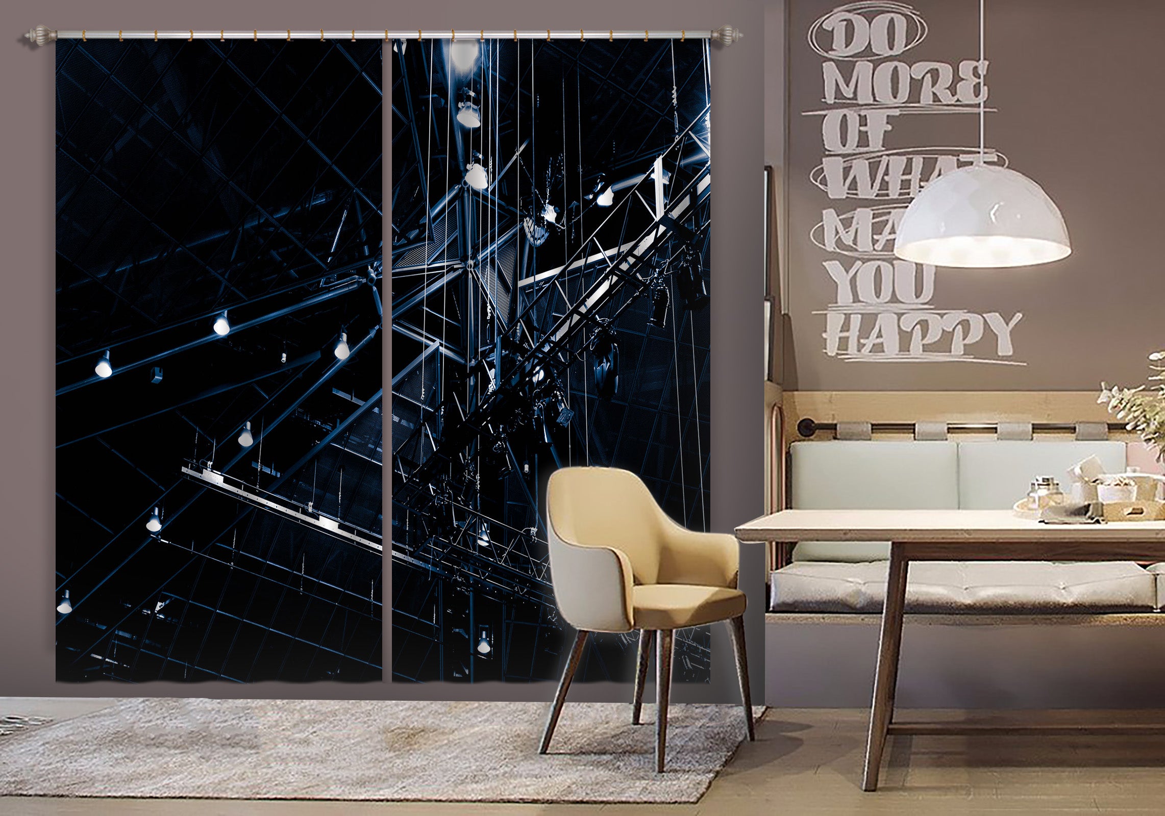 3D Gypsophila 041 Noirblanc777 Curtain Curtains Drapes