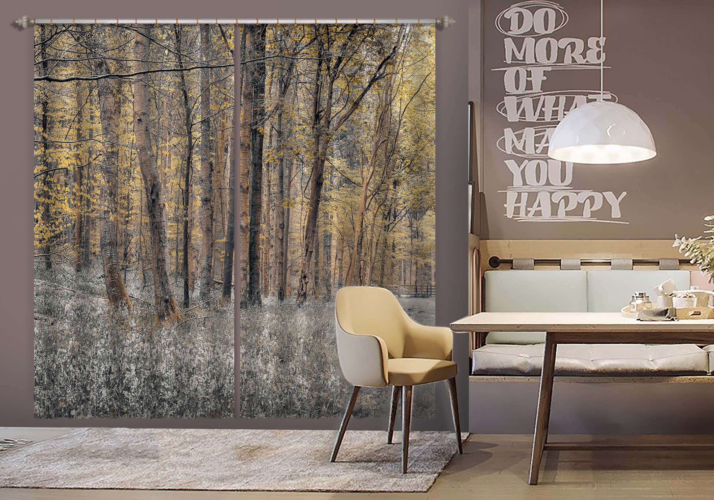 3D Tree Grass 6608 Assaf Frank Curtain Curtains Drapes