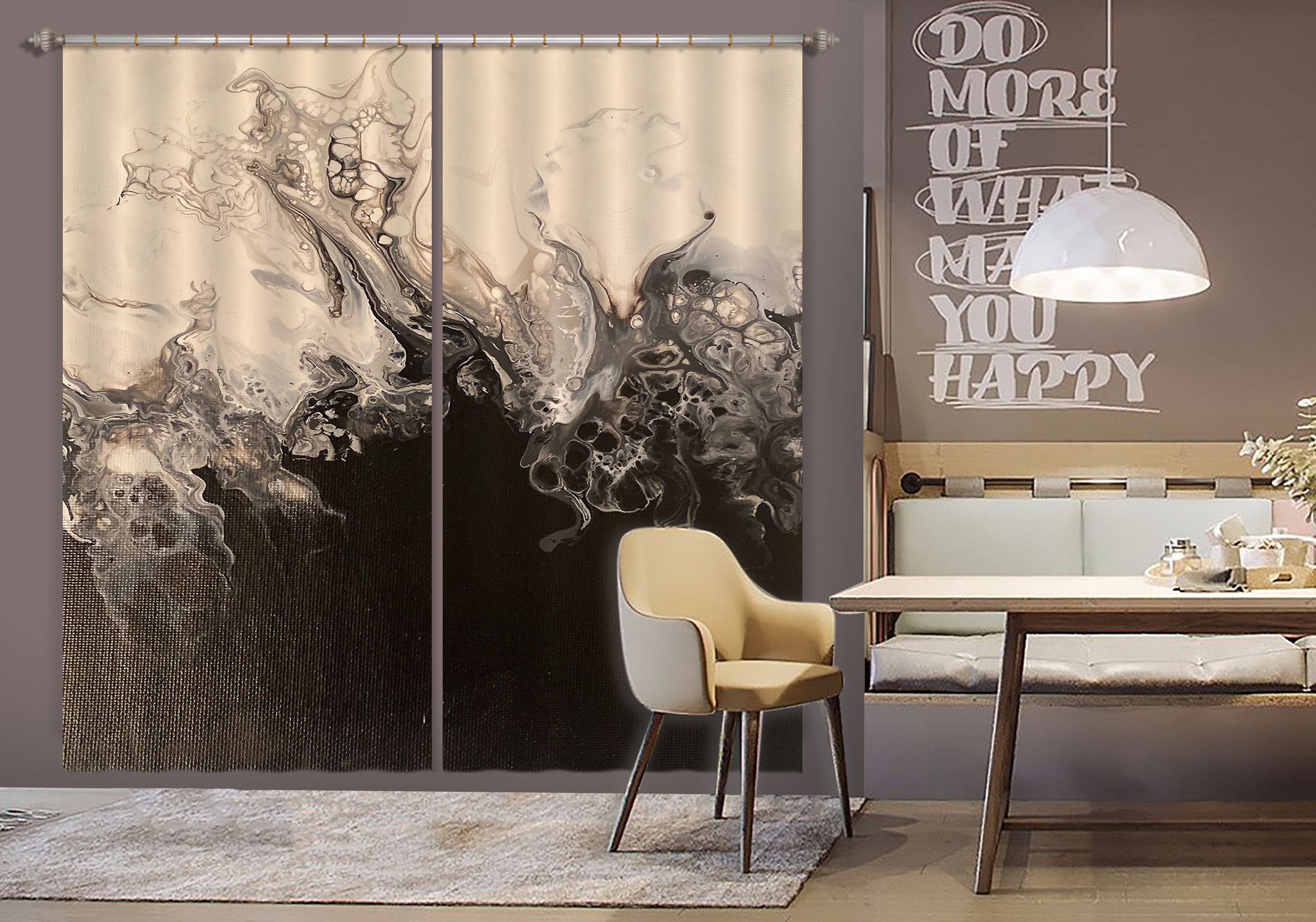 3D Black Pattern Texture 8144 Valerie Latrice Curtain Curtains Drapes