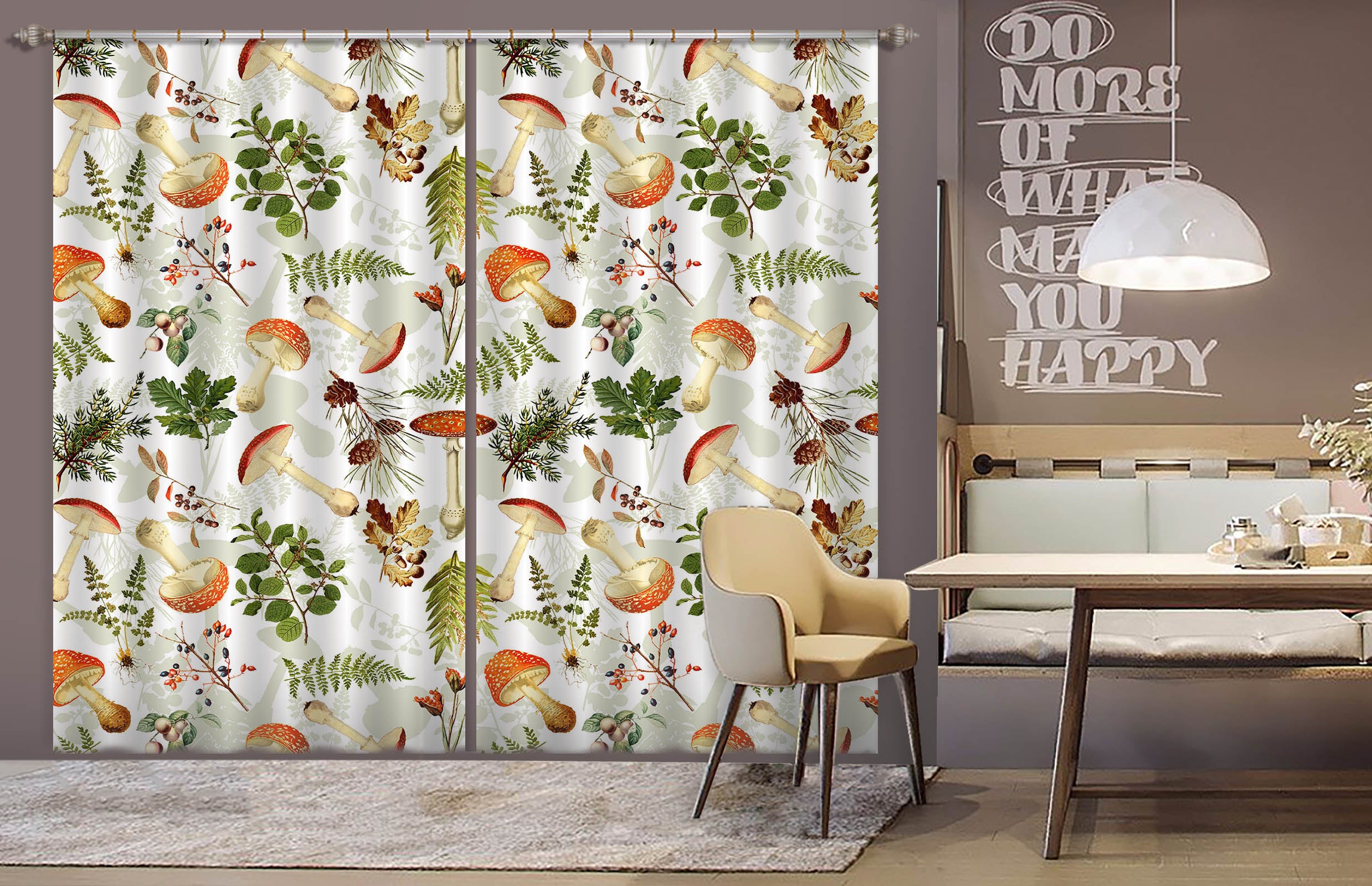 3D Mushroom Grass 259 Uta Naumann Curtain Curtains Drapes