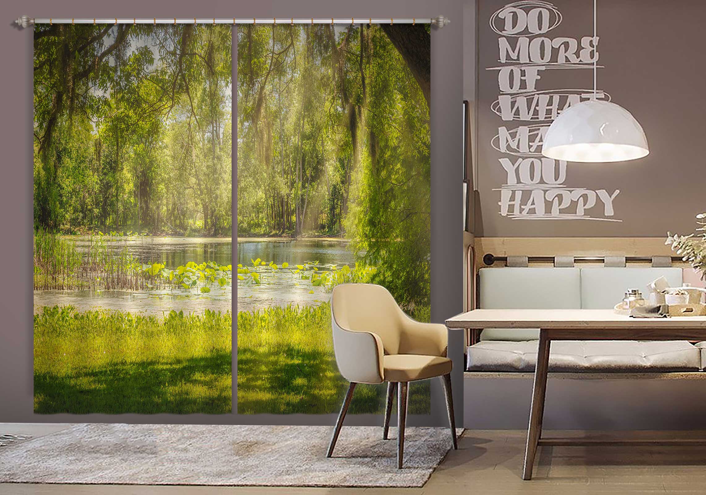 3D Green Trees Lawn 5360 Beth Sheridan Curtain Curtains Drapes