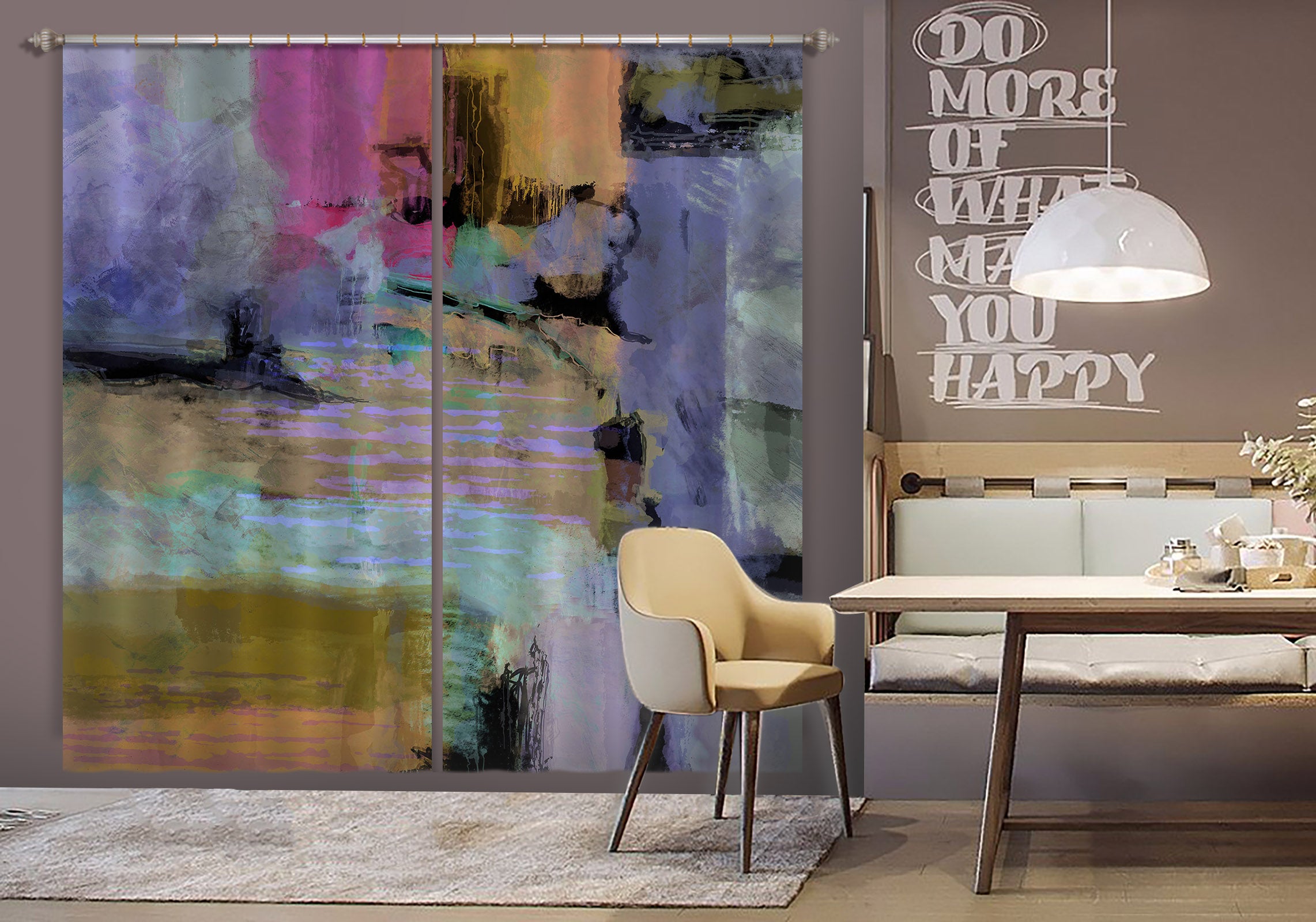 3D Painted Purple 220 Michael Tienhaara Curtain Curtains Drapes