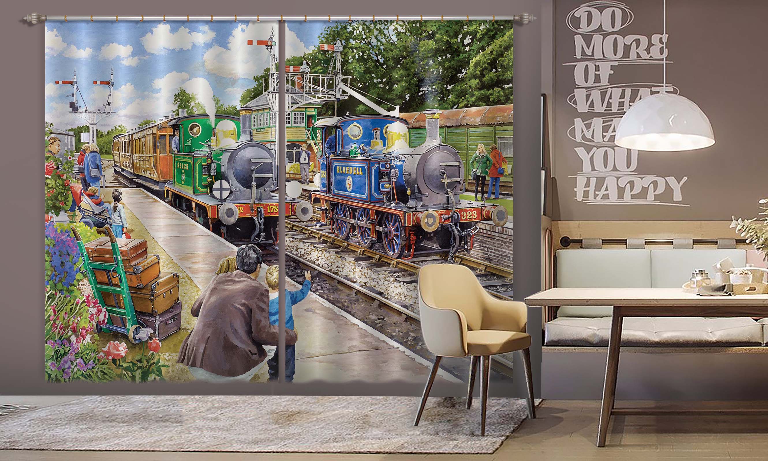 3D The Bluebell Railway 097 Trevor Mitchell Curtain Curtains Drapes