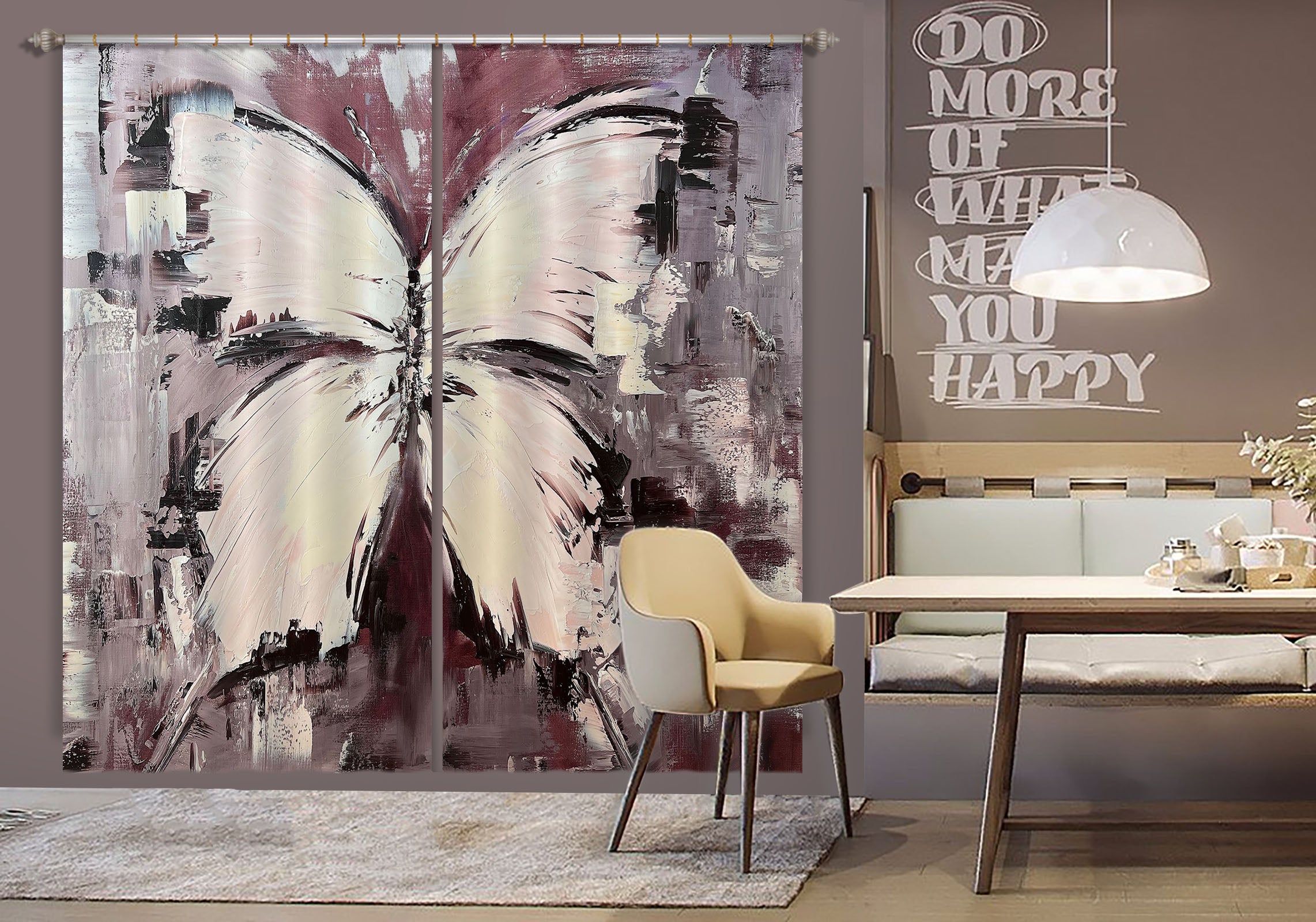 3D Painted Butterfly 3002 Skromova Marina Curtain Curtains Drapes