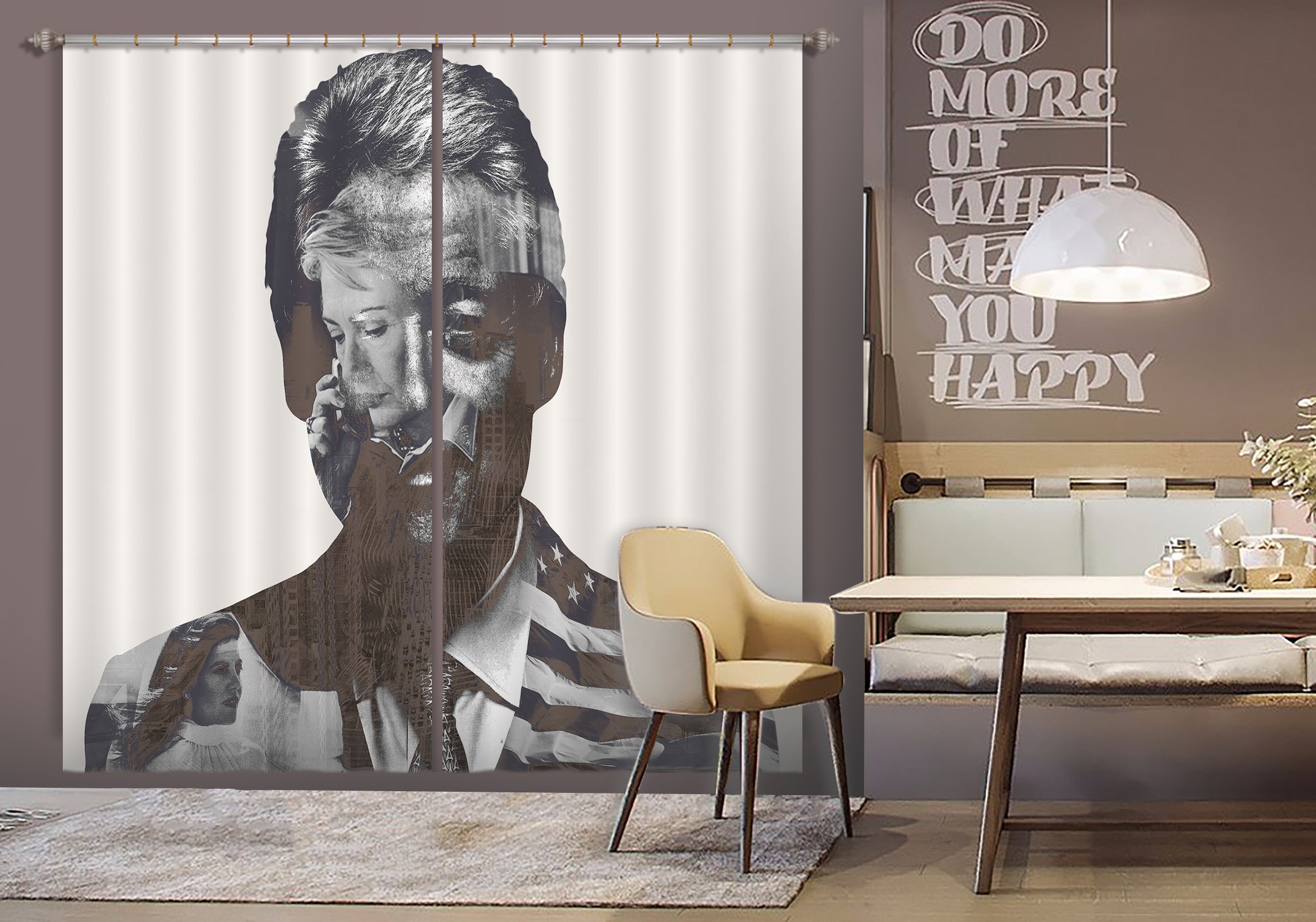 3D Grey Smile 041 Marco Cavazzana Curtain Curtains Drapes