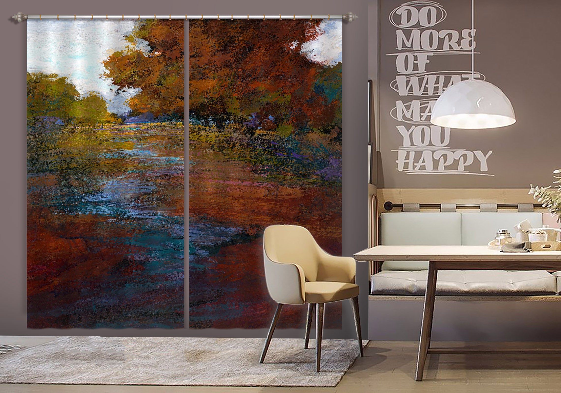 3D Forest River 244 Michael Tienhaara Curtain Curtains Drapes