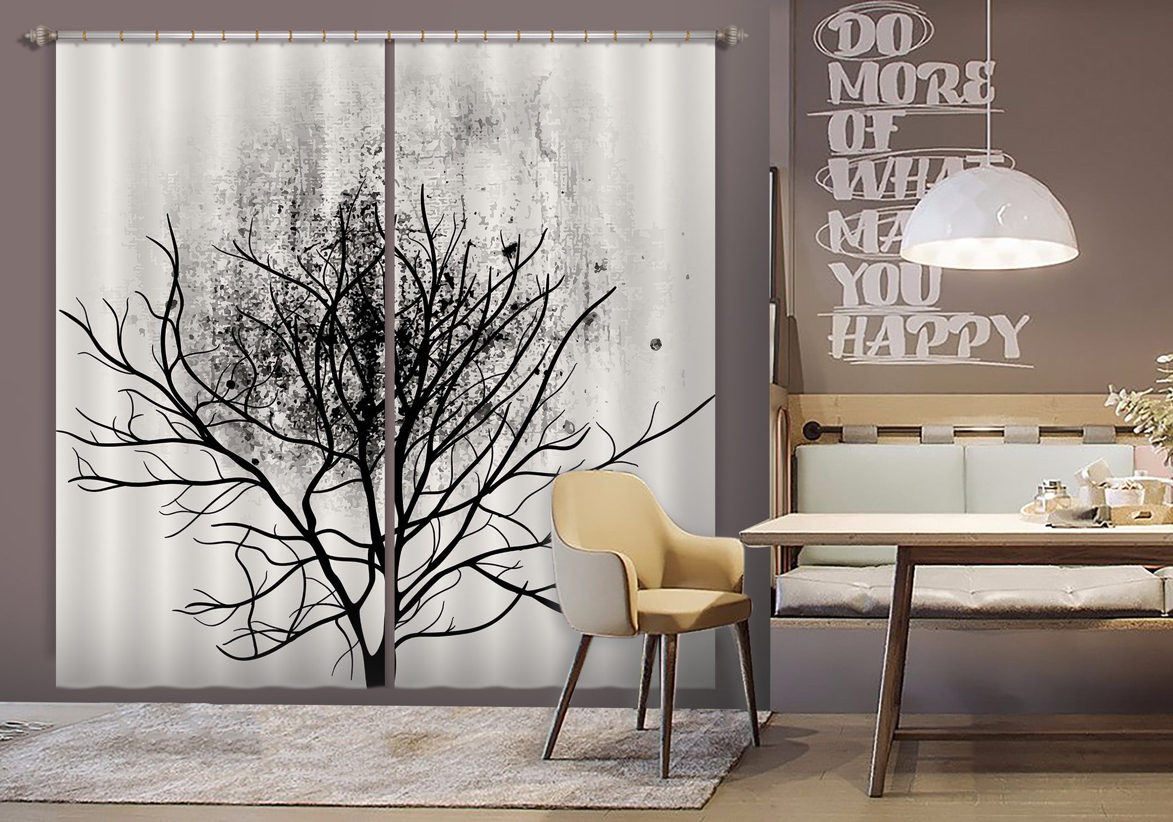 3D Dead Tree 063 Boris Draschoff Curtain Curtains Drapes