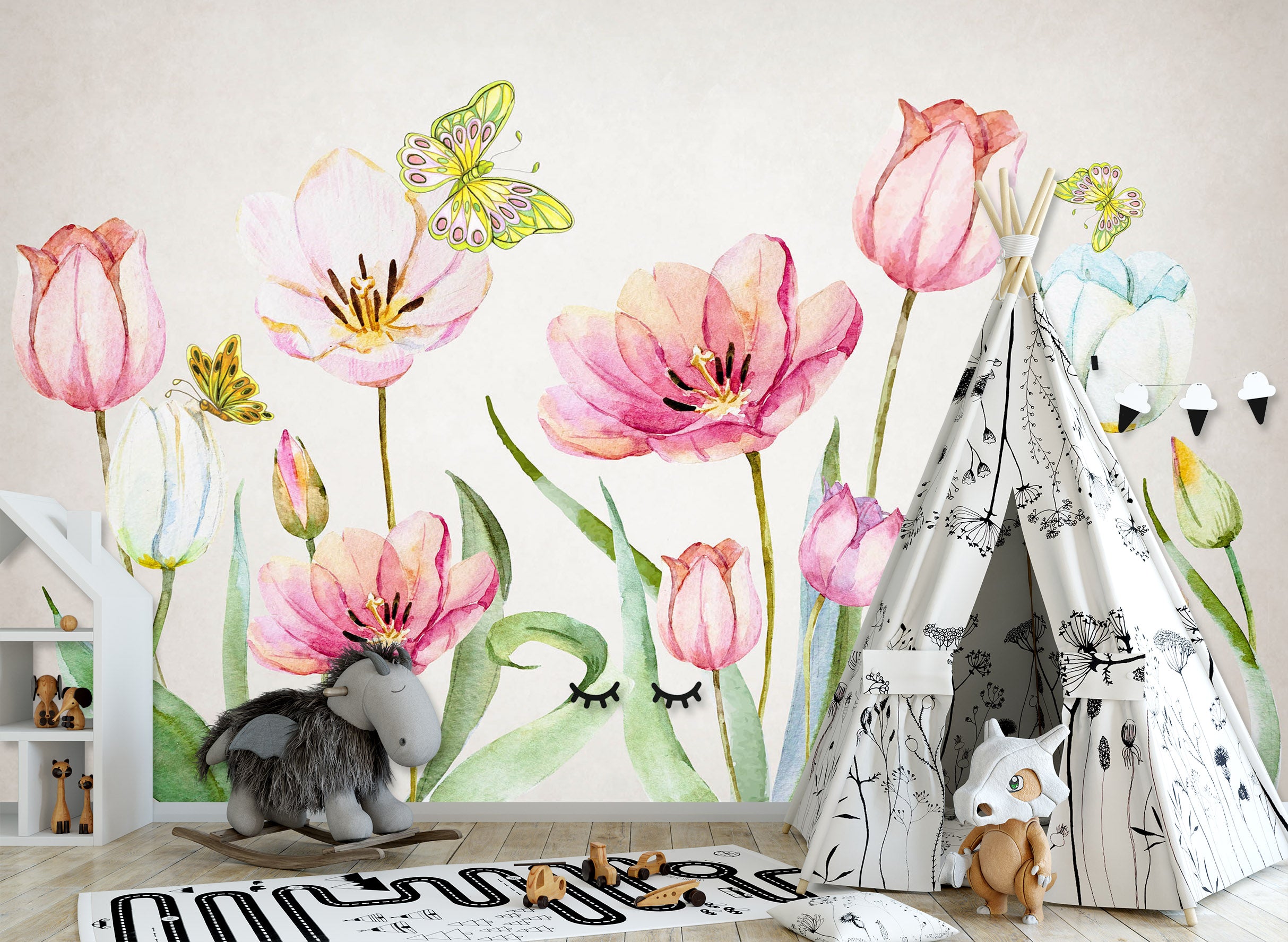 3D Painted Flowers 1686 Wall Murals