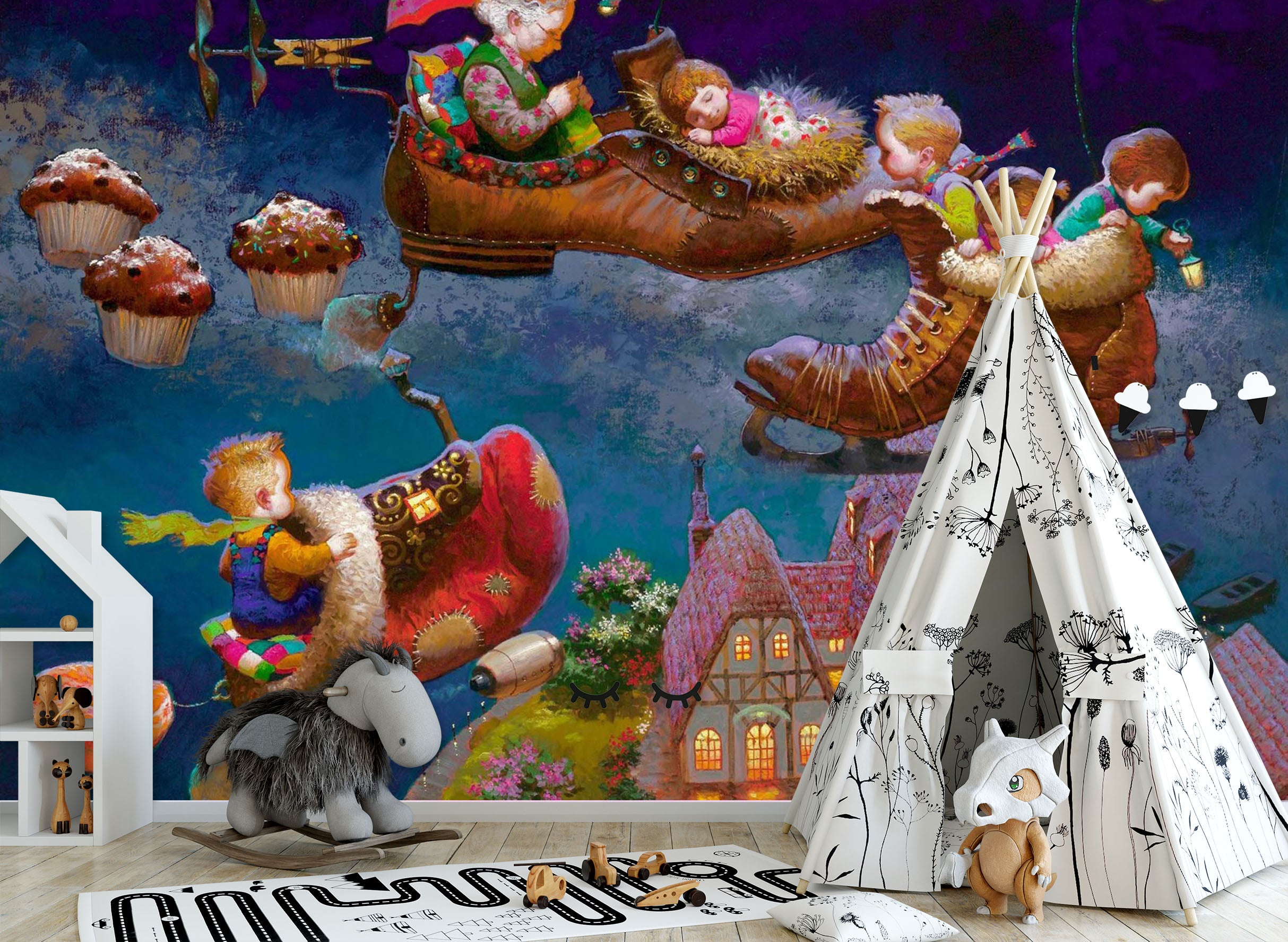 3D Shoe Bed 1671 Wall Murals