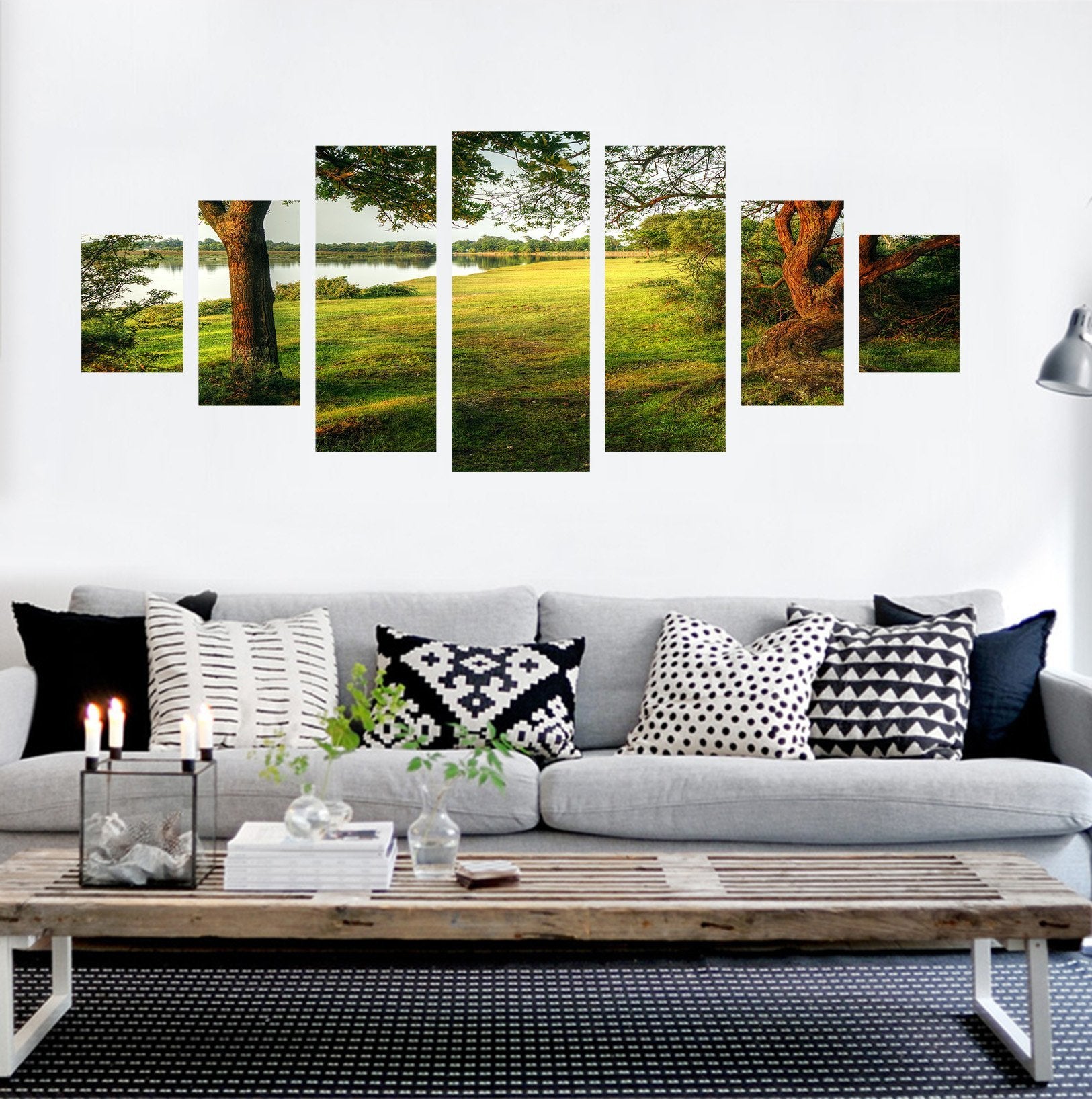 3D Field River 009 Unframed Print Wallpaper Wallpaper AJ Wallpaper