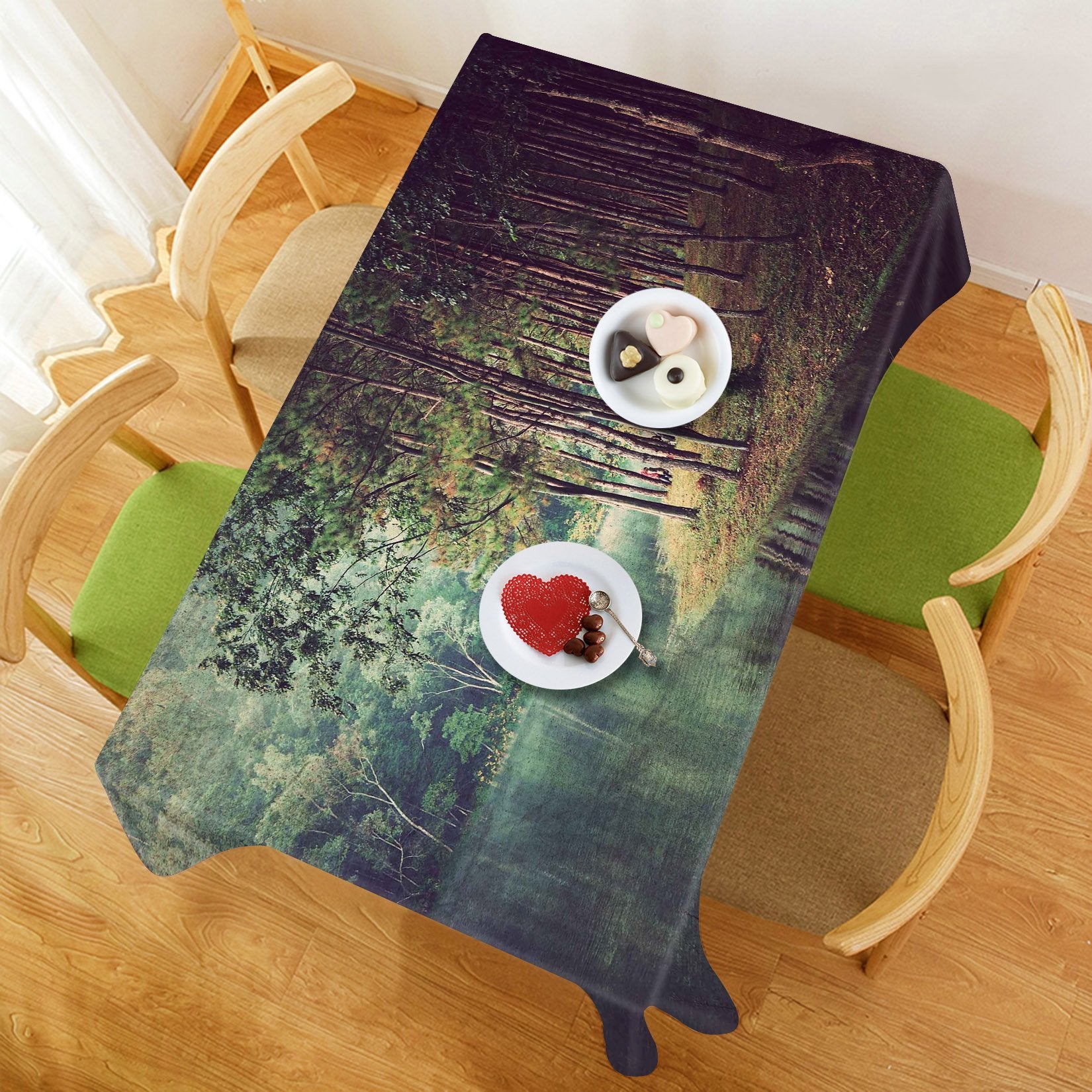 3D Forest Lake 490 Tablecloths Wallpaper AJ Wallpaper