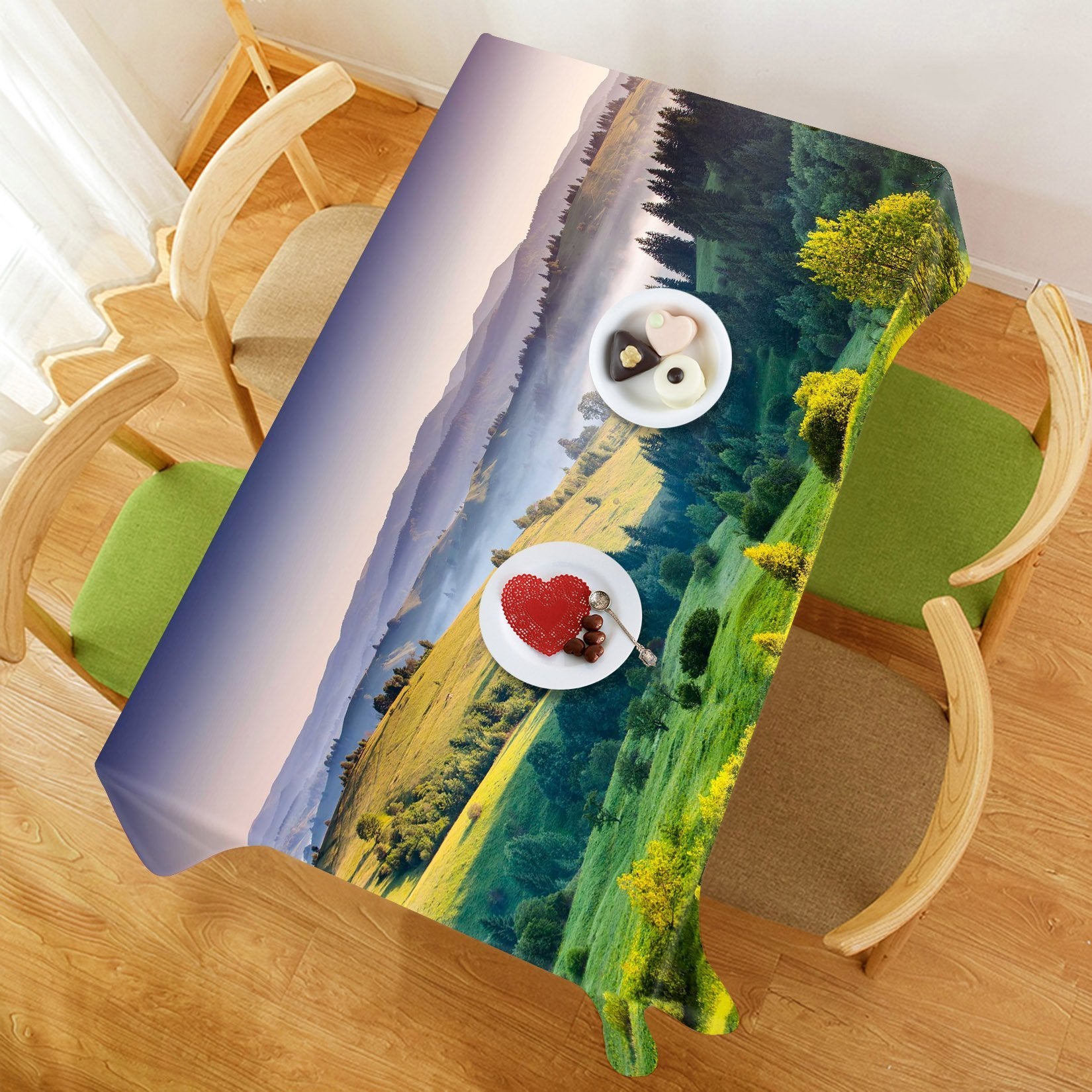 3D Misty Mountains 476 Tablecloths Wallpaper AJ Wallpaper