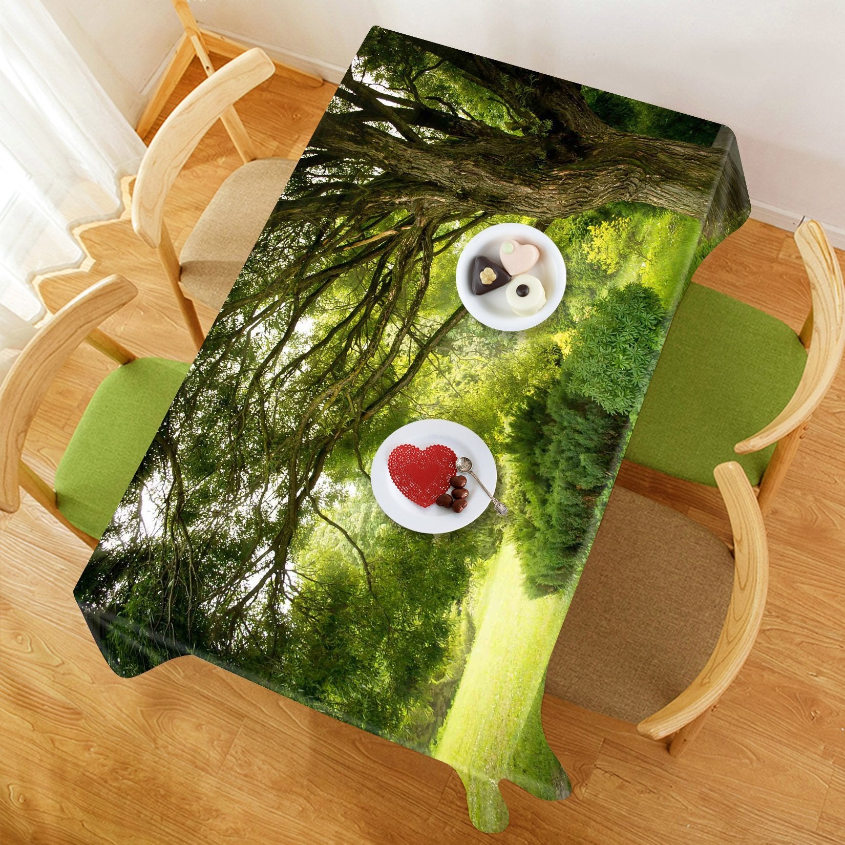 3D Green Trees 608 Tablecloths Wallpaper AJ Wallpaper