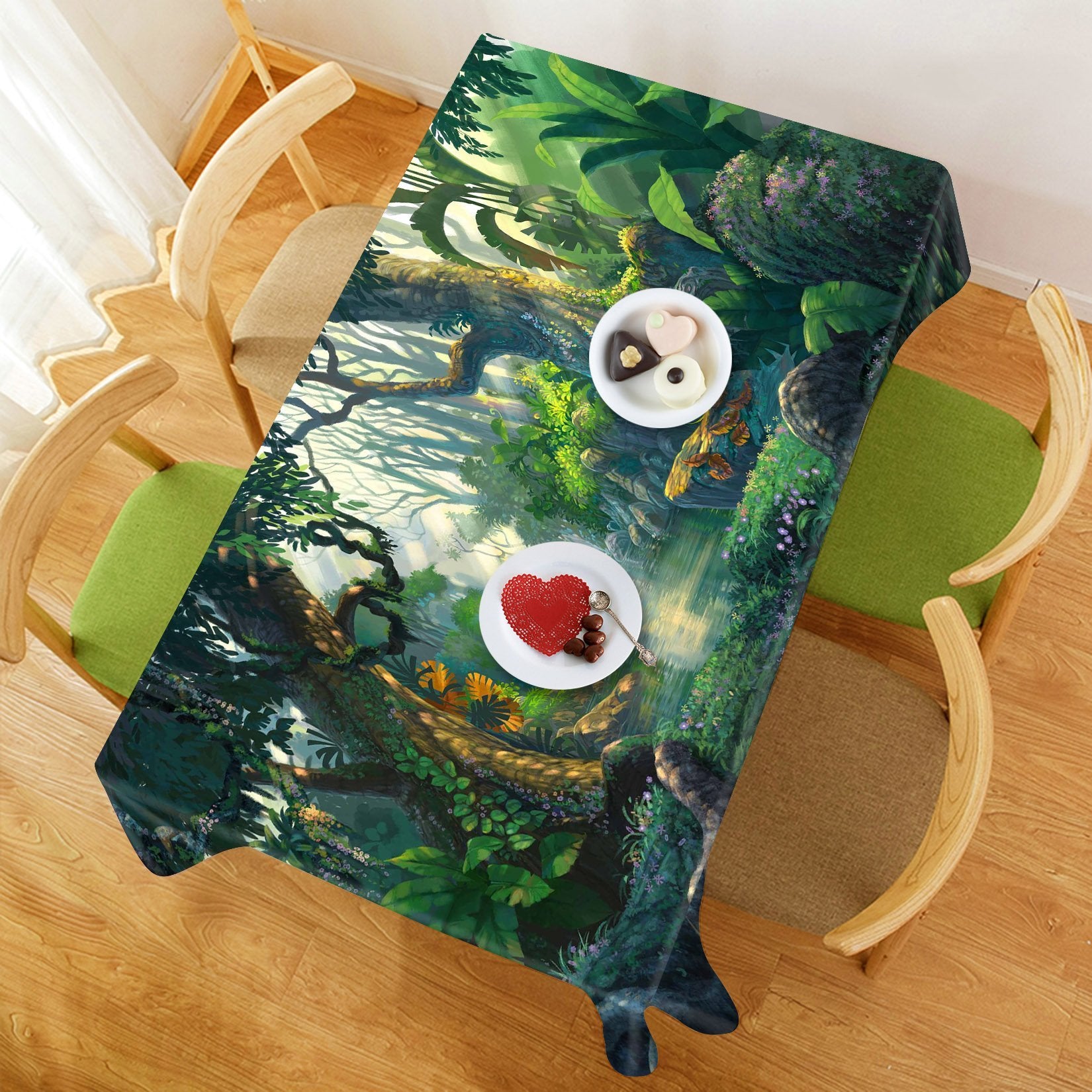 3D Rainforest River 626 Tablecloths Wallpaper AJ Wallpaper