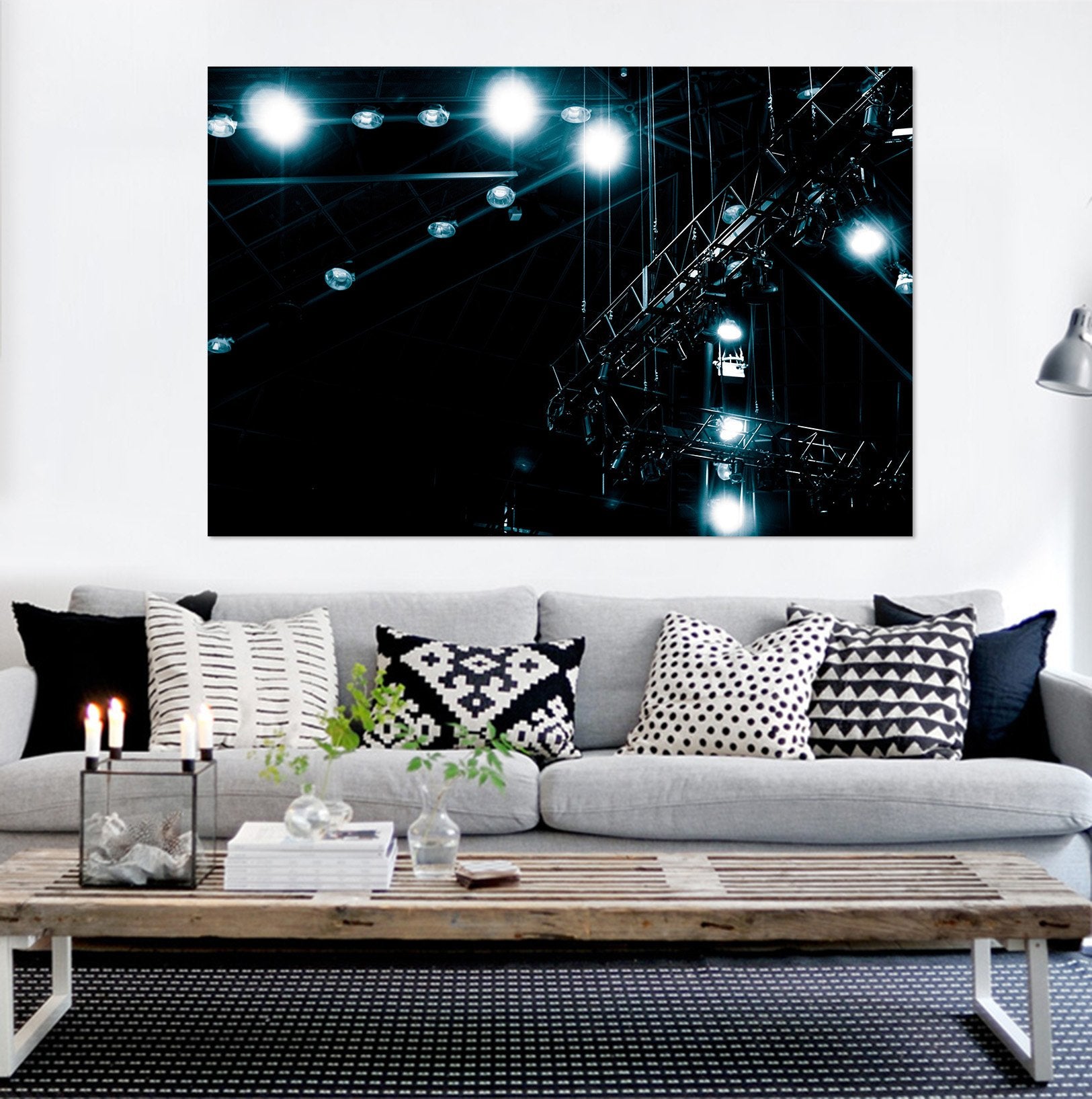 3D Black City Light 021 Noirblanc777 Wall Sticker Wallpaper AJ Wallpaper 2