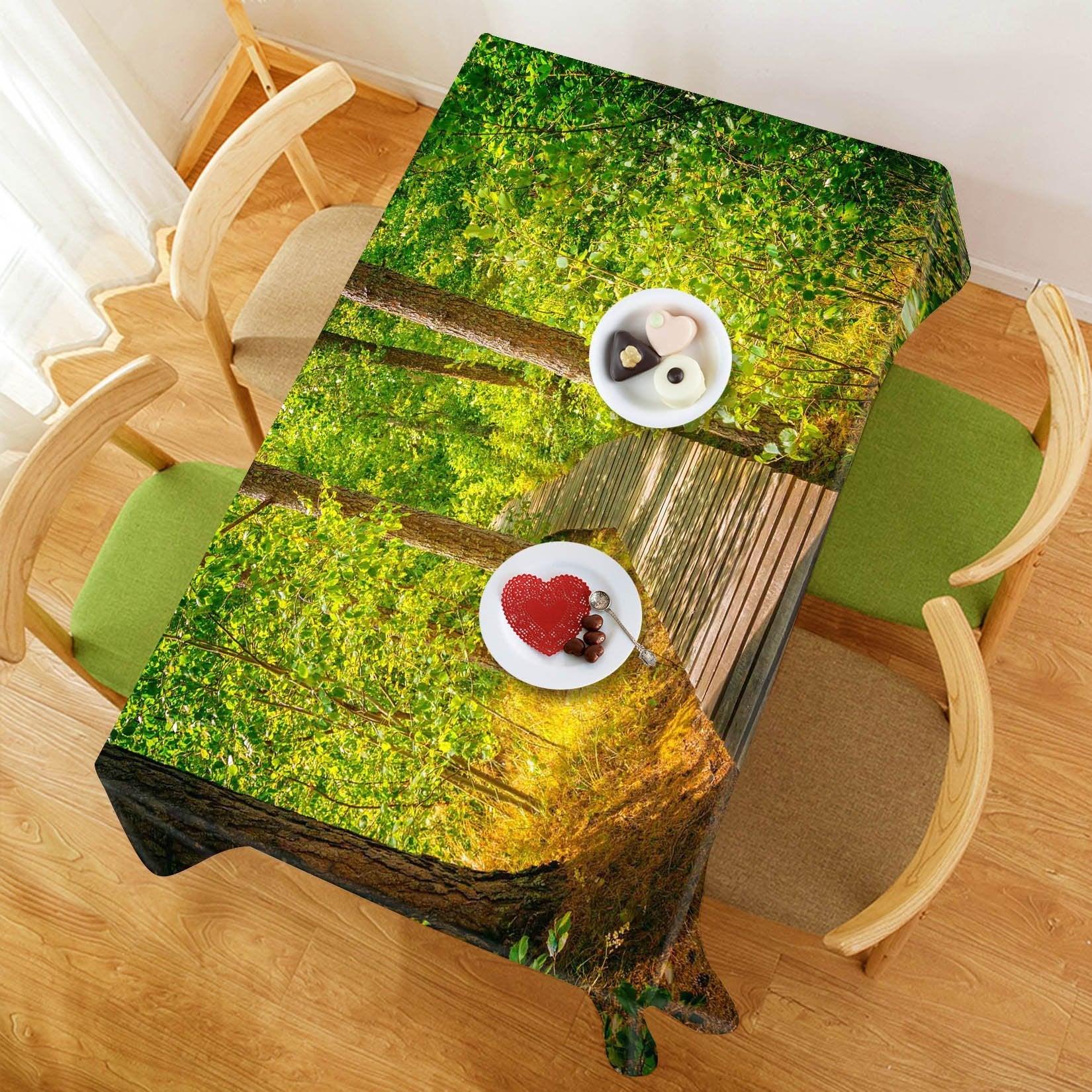 3D Forest Wood Road 705 Tablecloths Wallpaper AJ Wallpaper
