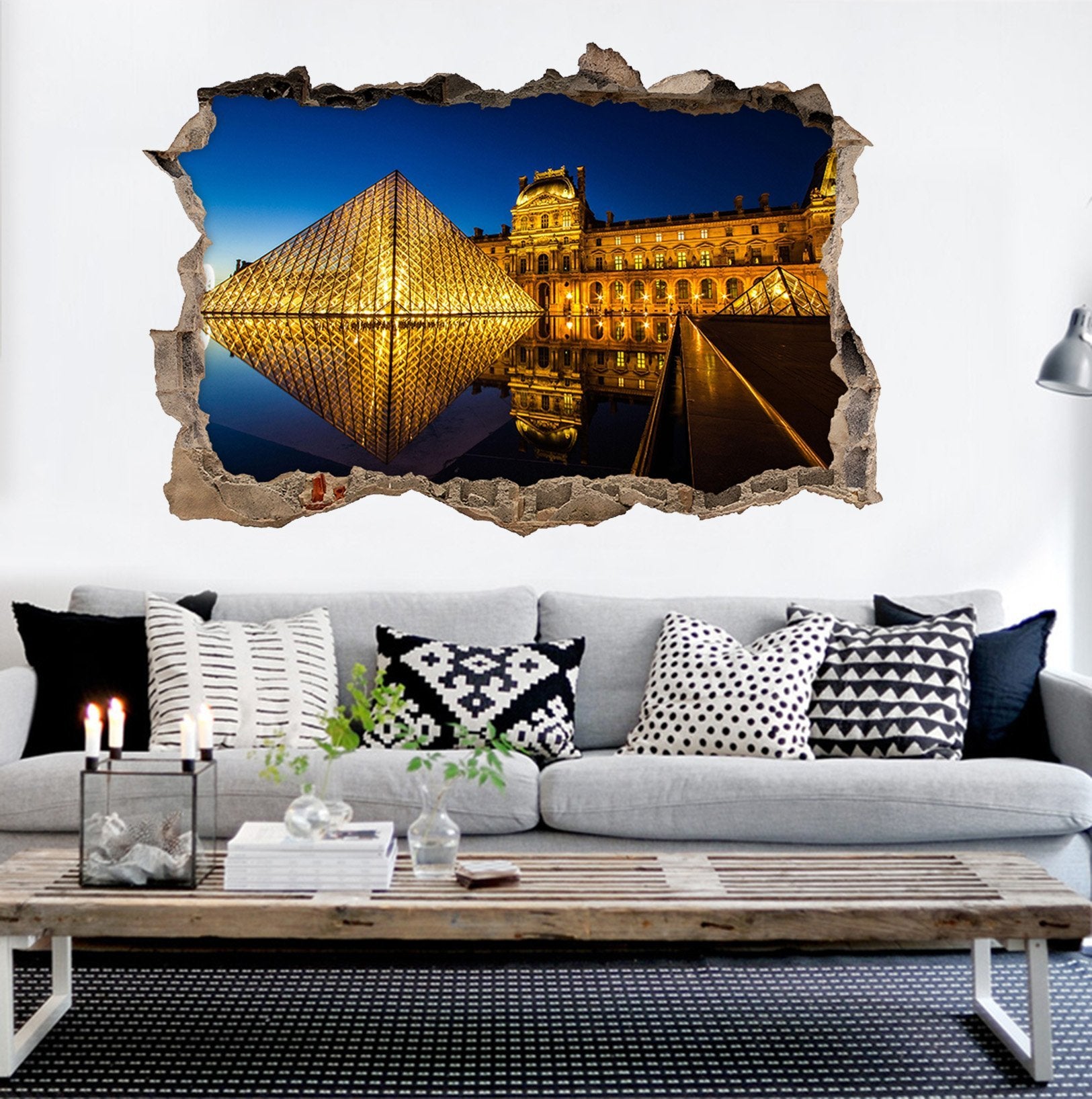 3D Shiny Louvre 079 Broken Wall Murals Wallpaper AJ Wallpaper