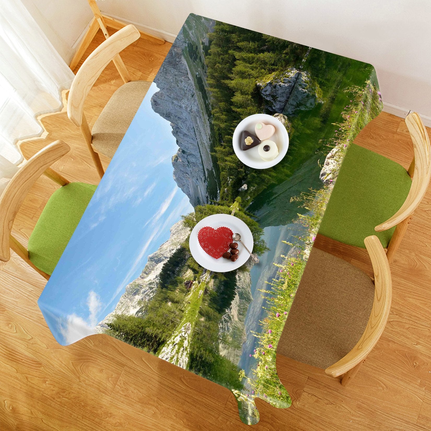 3D Peace Mountain Lake 515 Tablecloths Wallpaper AJ Wallpaper