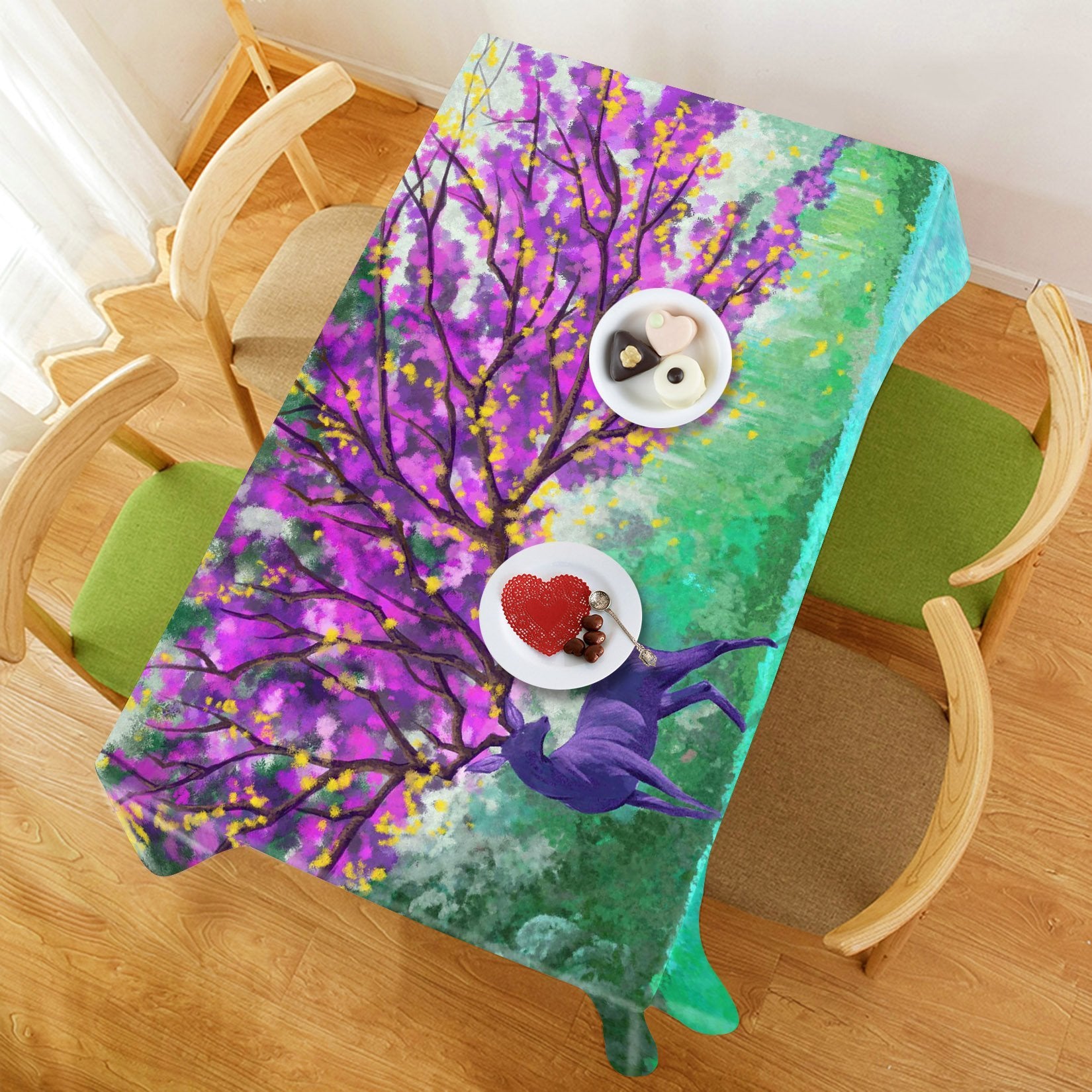3D Animal Tree 625 Tablecloths Wallpaper AJ Wallpaper