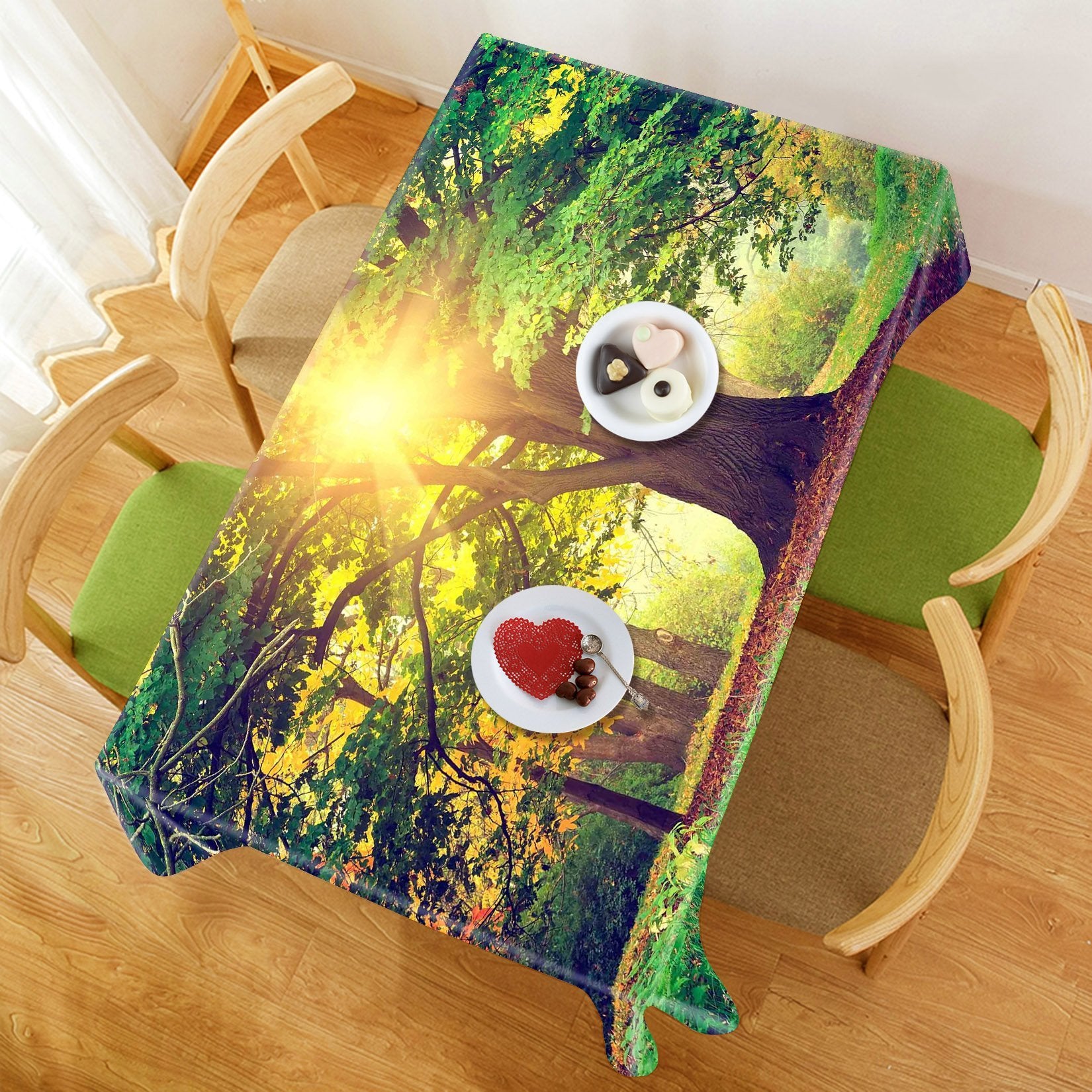 3D Tree Sunshine 799 Tablecloths Wallpaper AJ Wallpaper