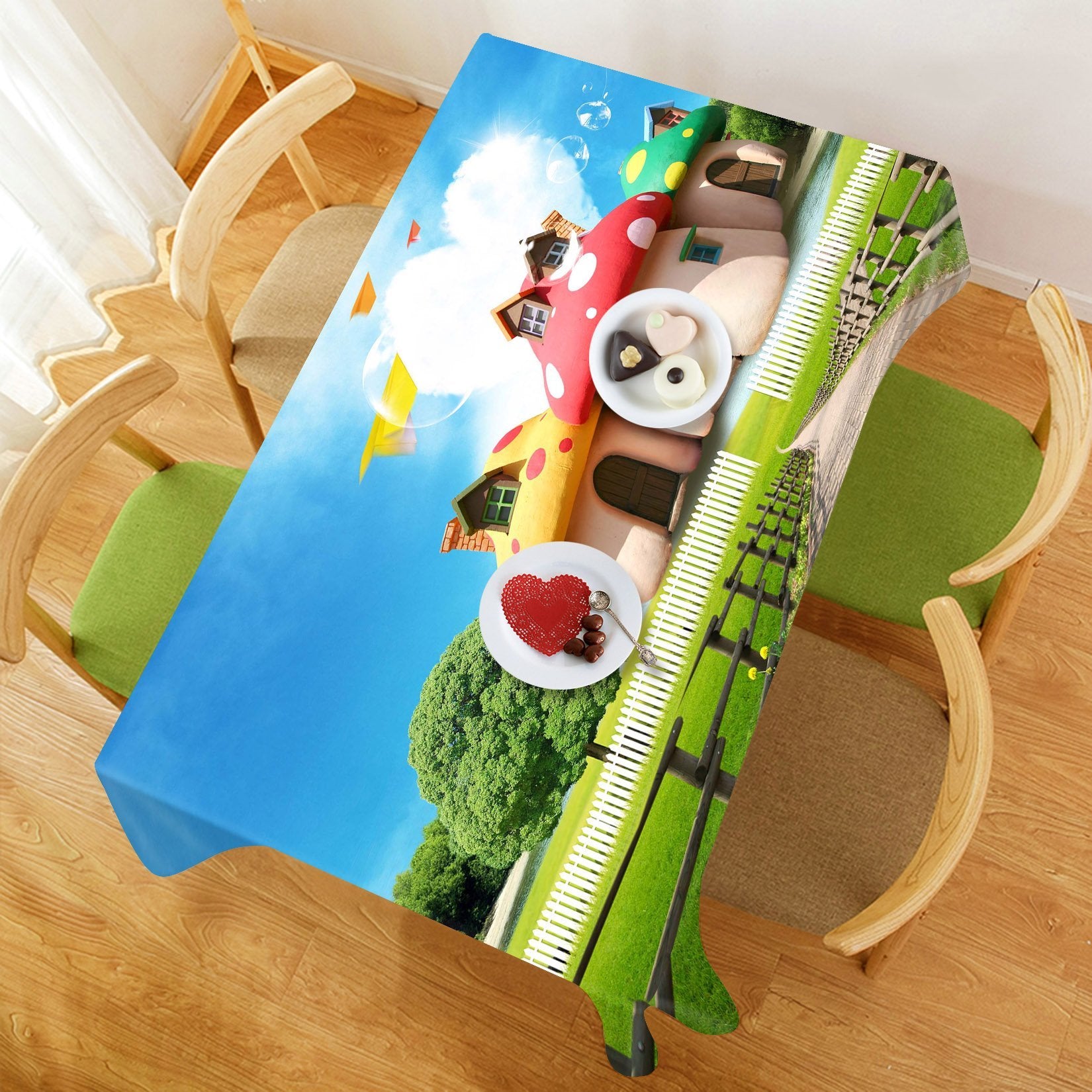3D Mushroom Houses 266 Tablecloths Wallpaper AJ Wallpaper