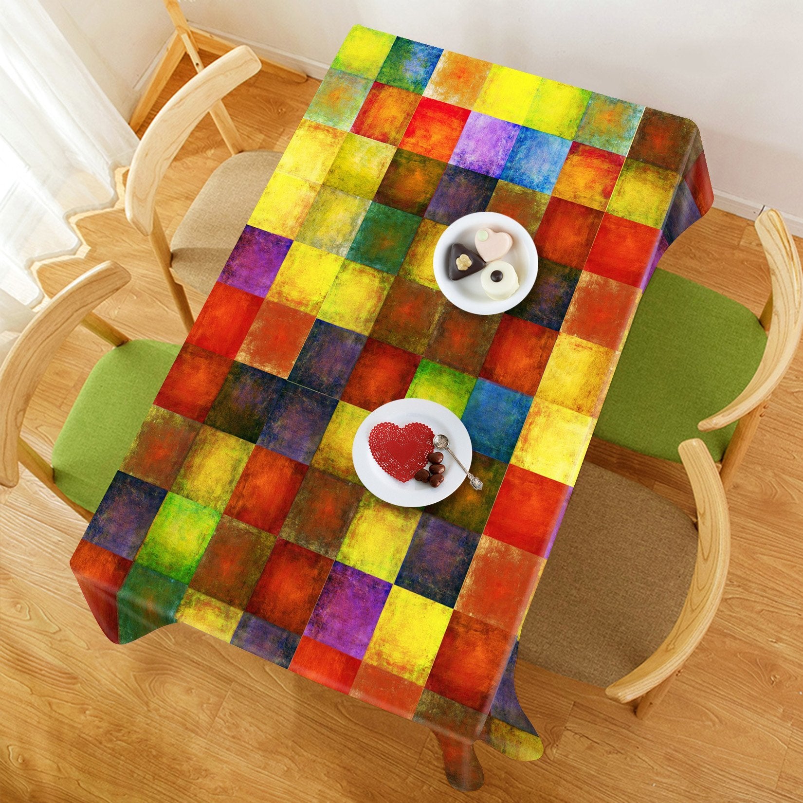 3D Color Squares 596 Tablecloths Wallpaper AJ Wallpaper