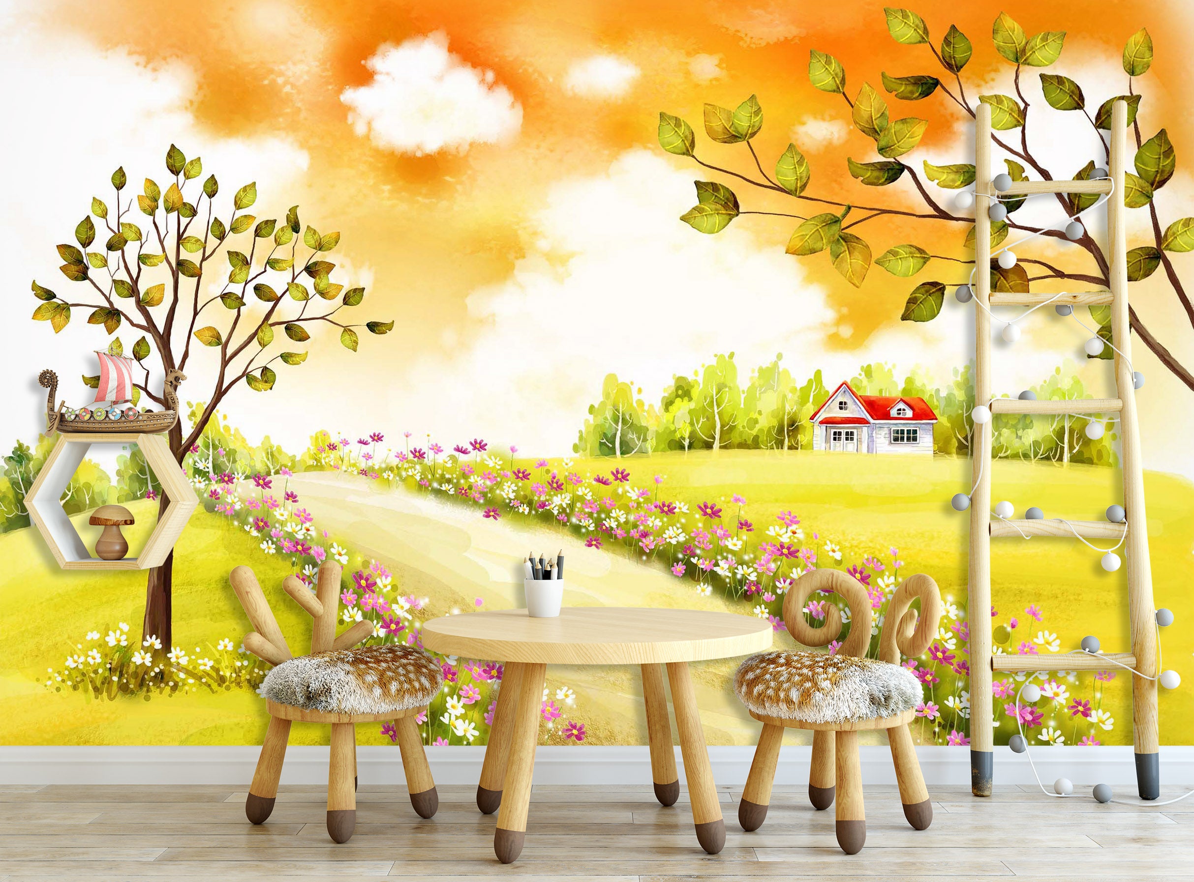 3D Autumn Forest 1714 Wall Murals