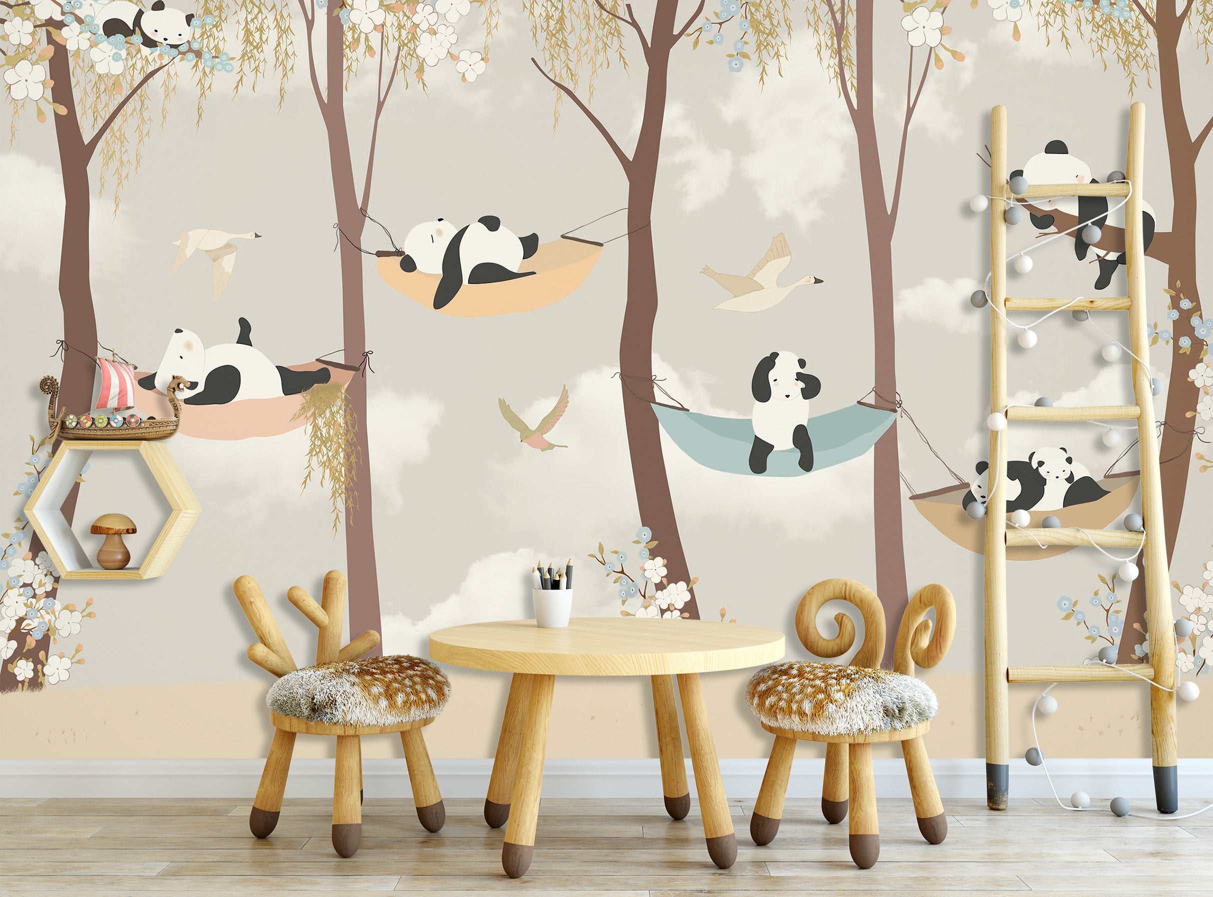 3D Snooze Panda 1429 Wall Murals