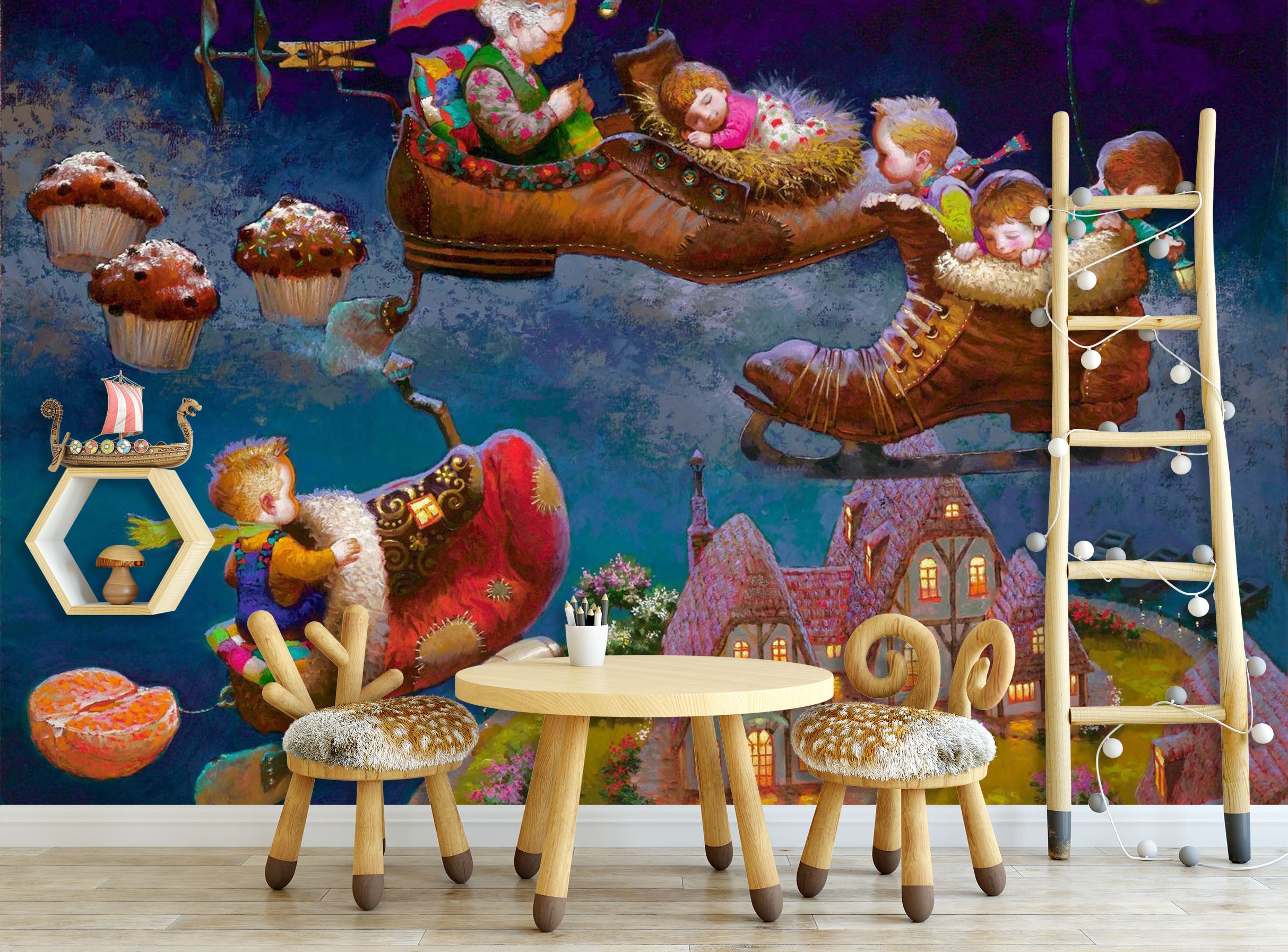 3D Shoe Bed 1671 Wall Murals