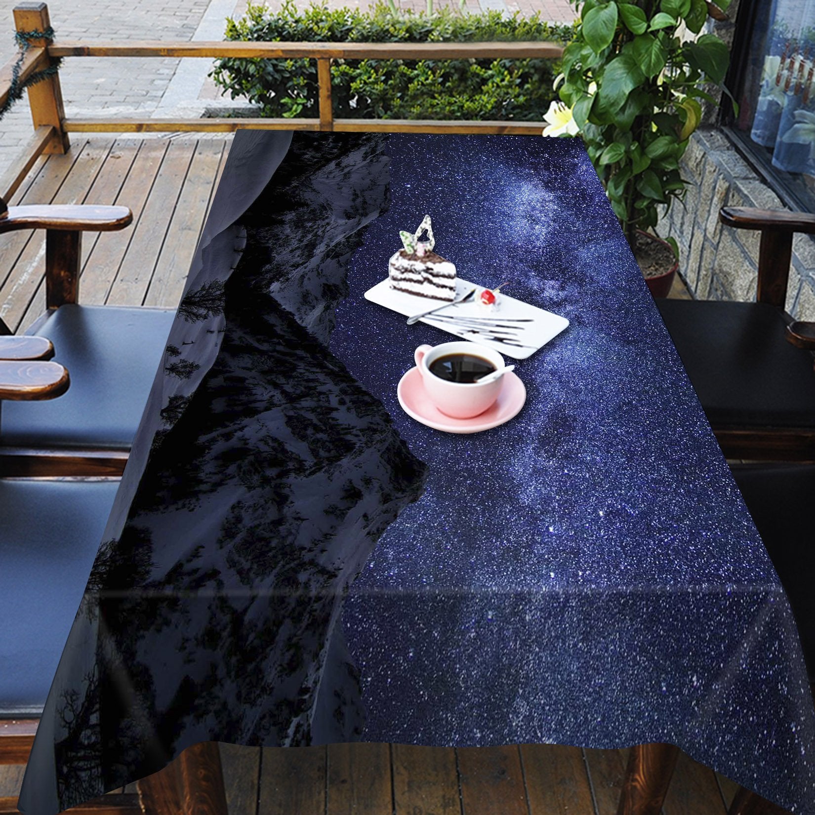 3D Snow Mountains Stars Sky 308 Tablecloths Wallpaper AJ Wallpaper