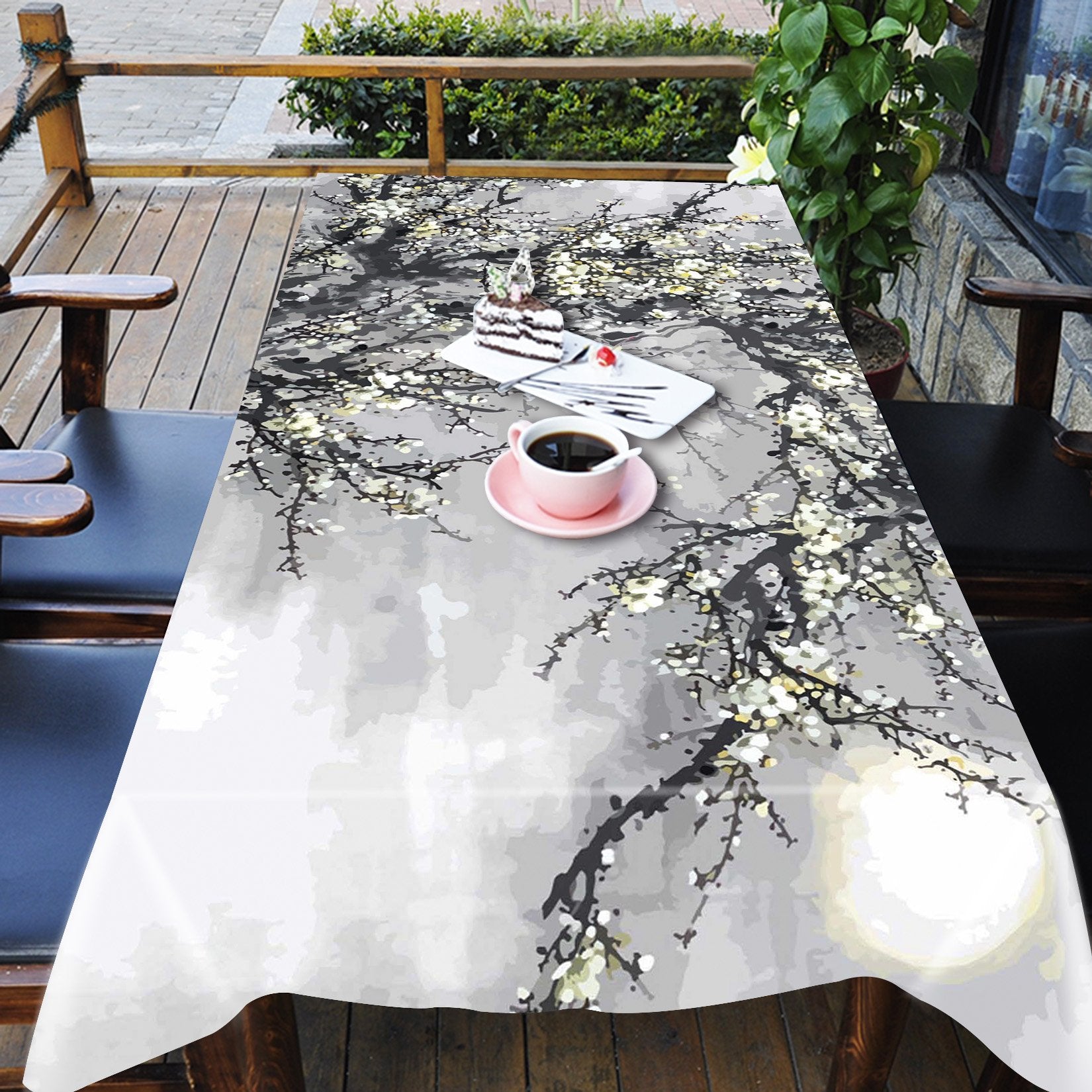 3D Plum Tree Flowers 777 Tablecloths Wallpaper AJ Wallpaper