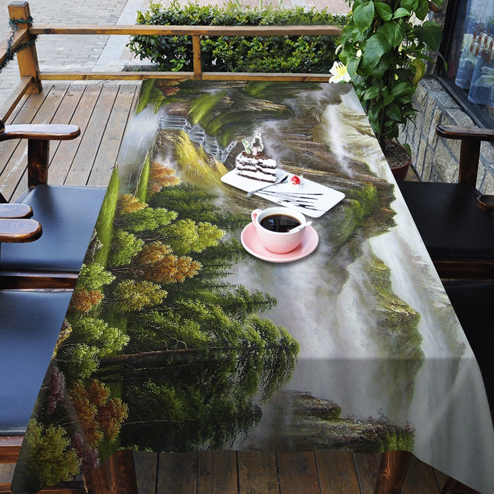 3D Mountain River Landscape 257 Tablecloths Wallpaper AJ Wallpaper