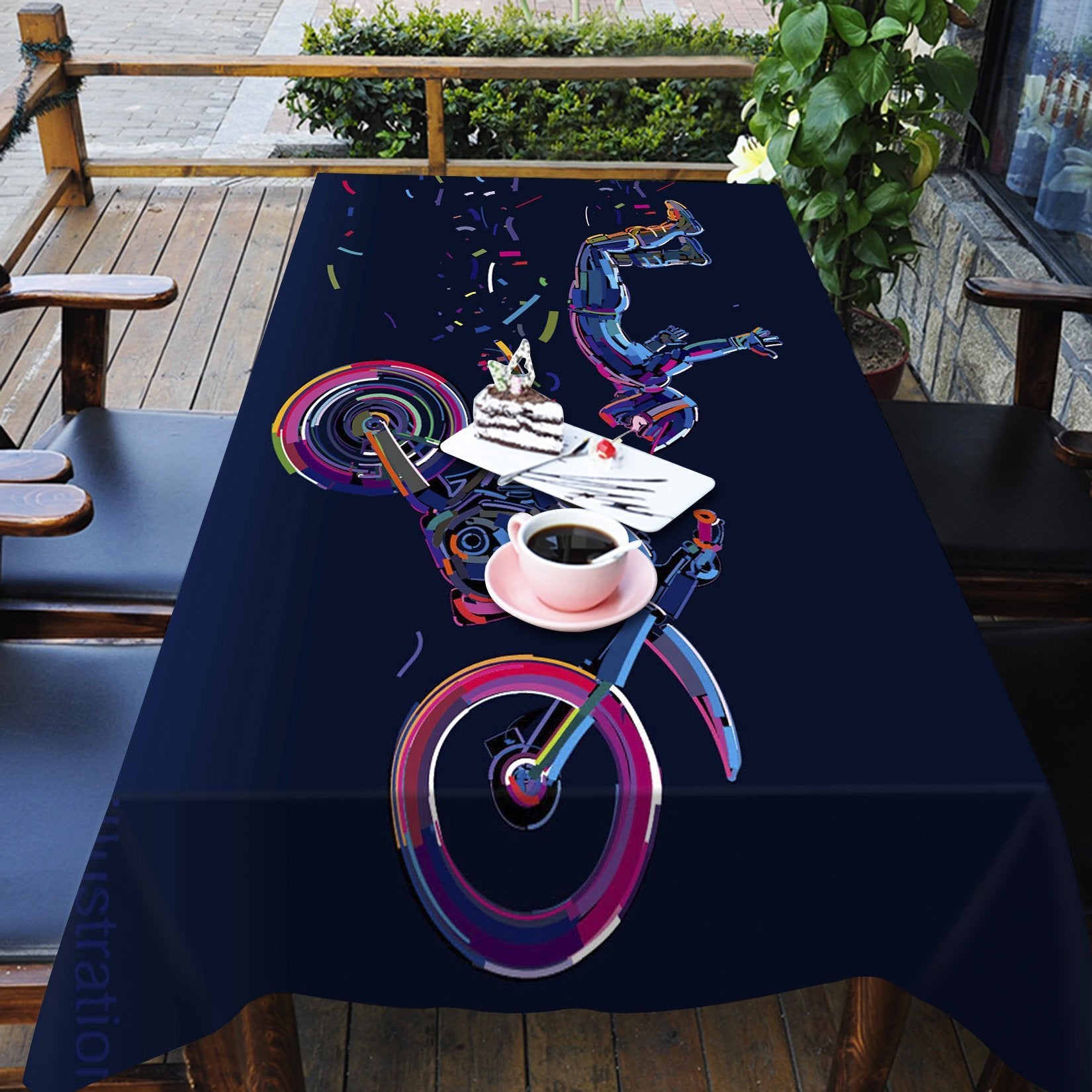 3D Graffiti Motorcycle Driver 538 Tablecloths Wallpaper AJ Wallpaper