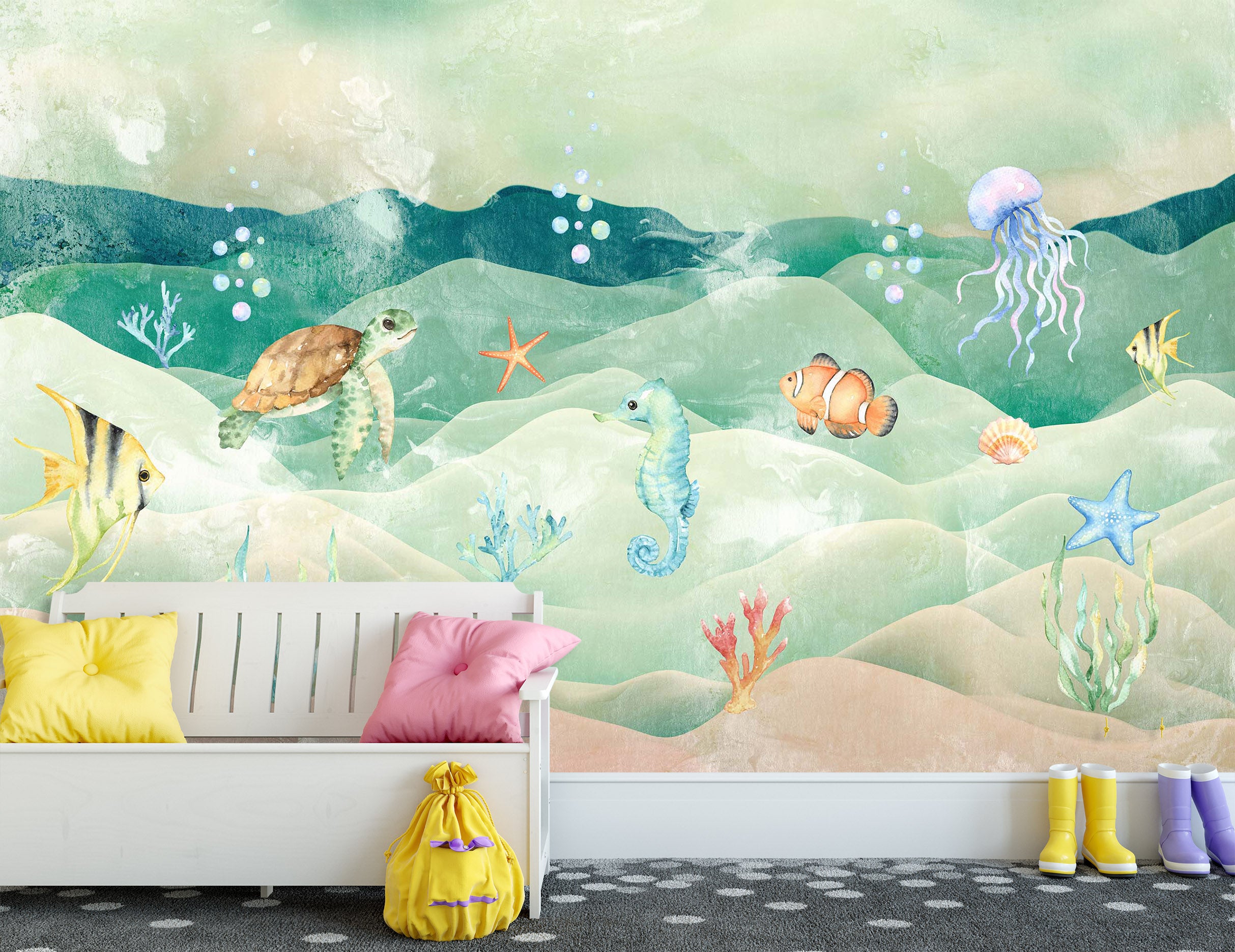3D Undersea Animals 1435 Wall Murals