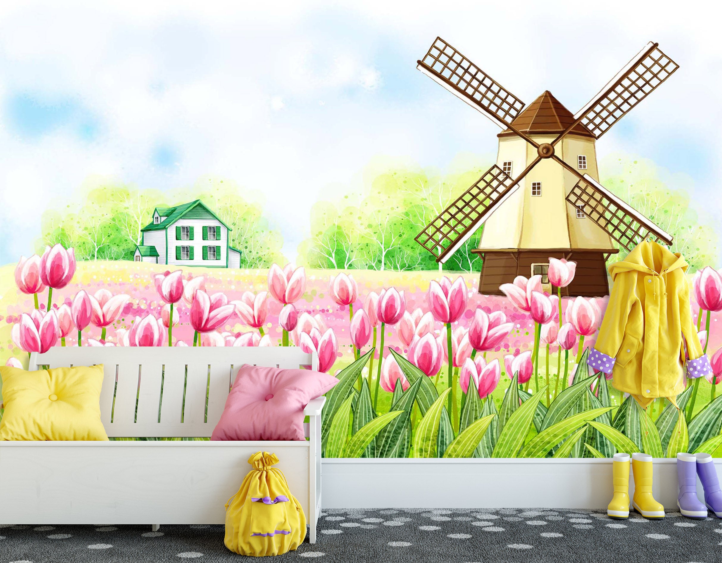 3D Pink Lily 1731 Wall Murals