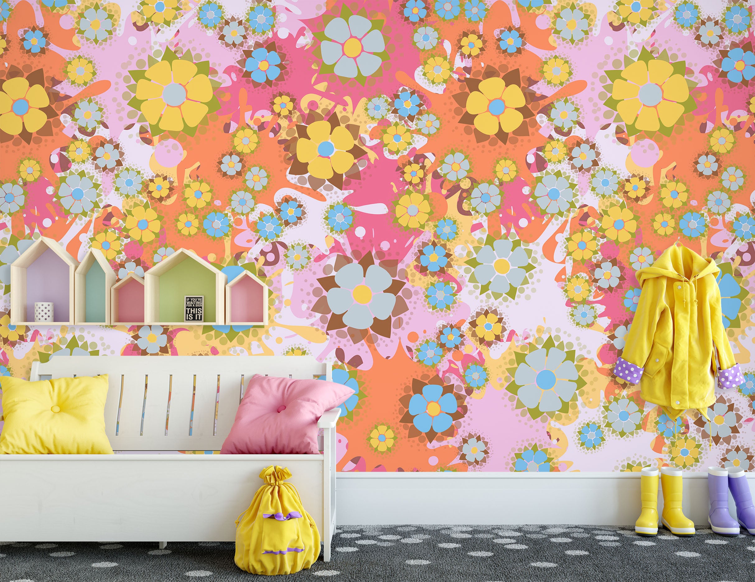 3D Flower Pattern 57227 Wall Murals