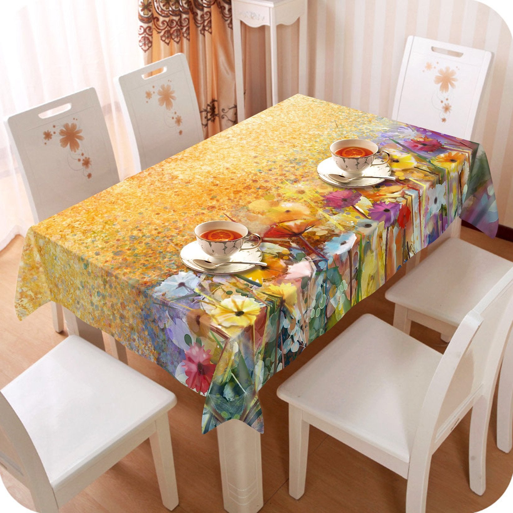 3D Painting Flowers 327 Tablecloths Wallpaper AJ Wallpaper