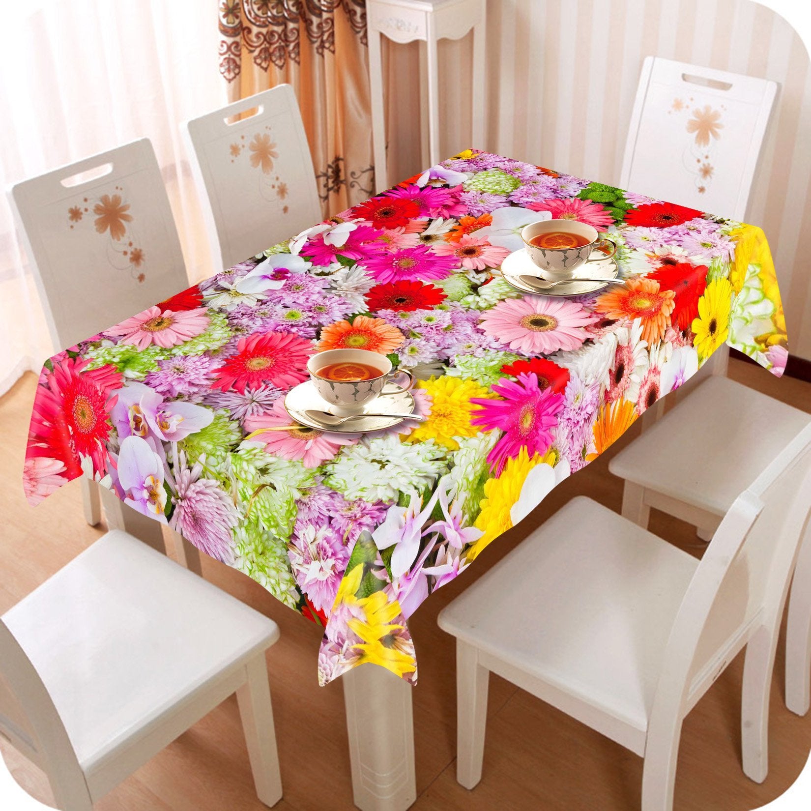3D Bright Flowers 817 Tablecloths Wallpaper AJ Wallpaper