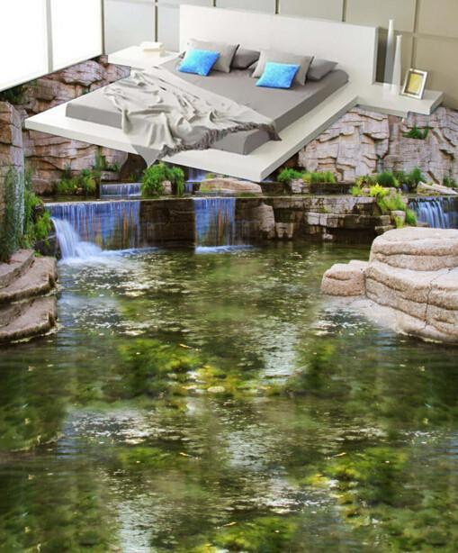 3D Rockery Scenery Floor Mural Wallpaper AJ Wallpaper 2