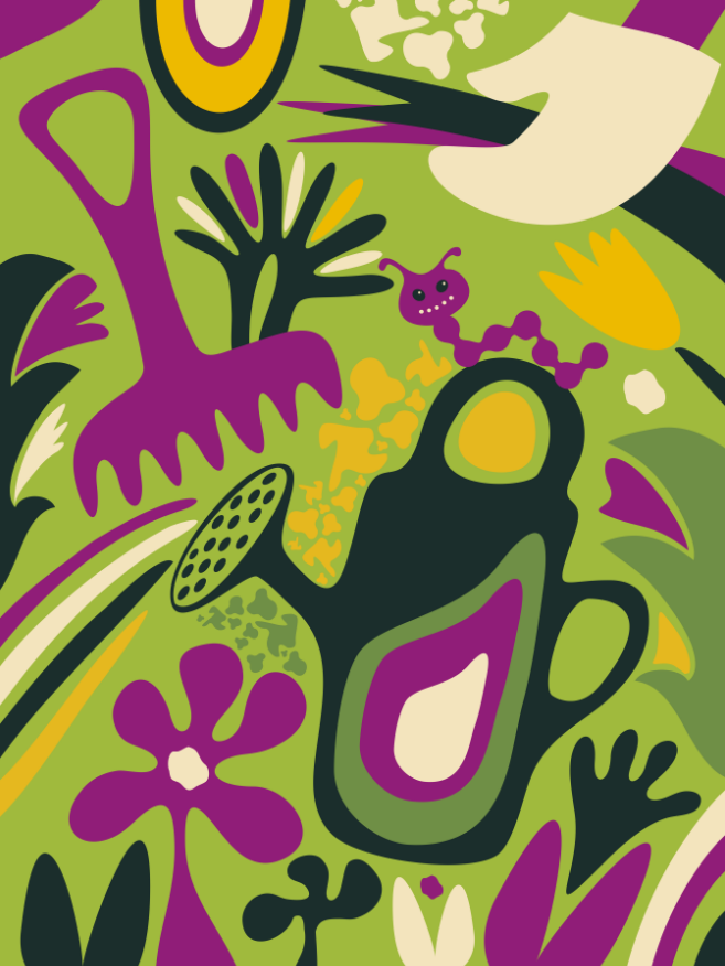 Garden Tools Patterns Wallpaper AJ Wallpaper